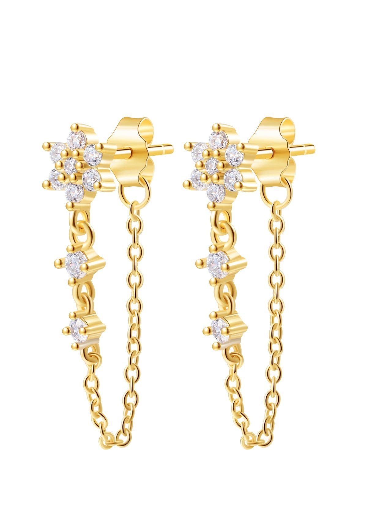 Hey Happiness Paar Ohrhänger Silber 925 Damen Zirkonia, Kette Ohrringe 18 R günstig online kaufen