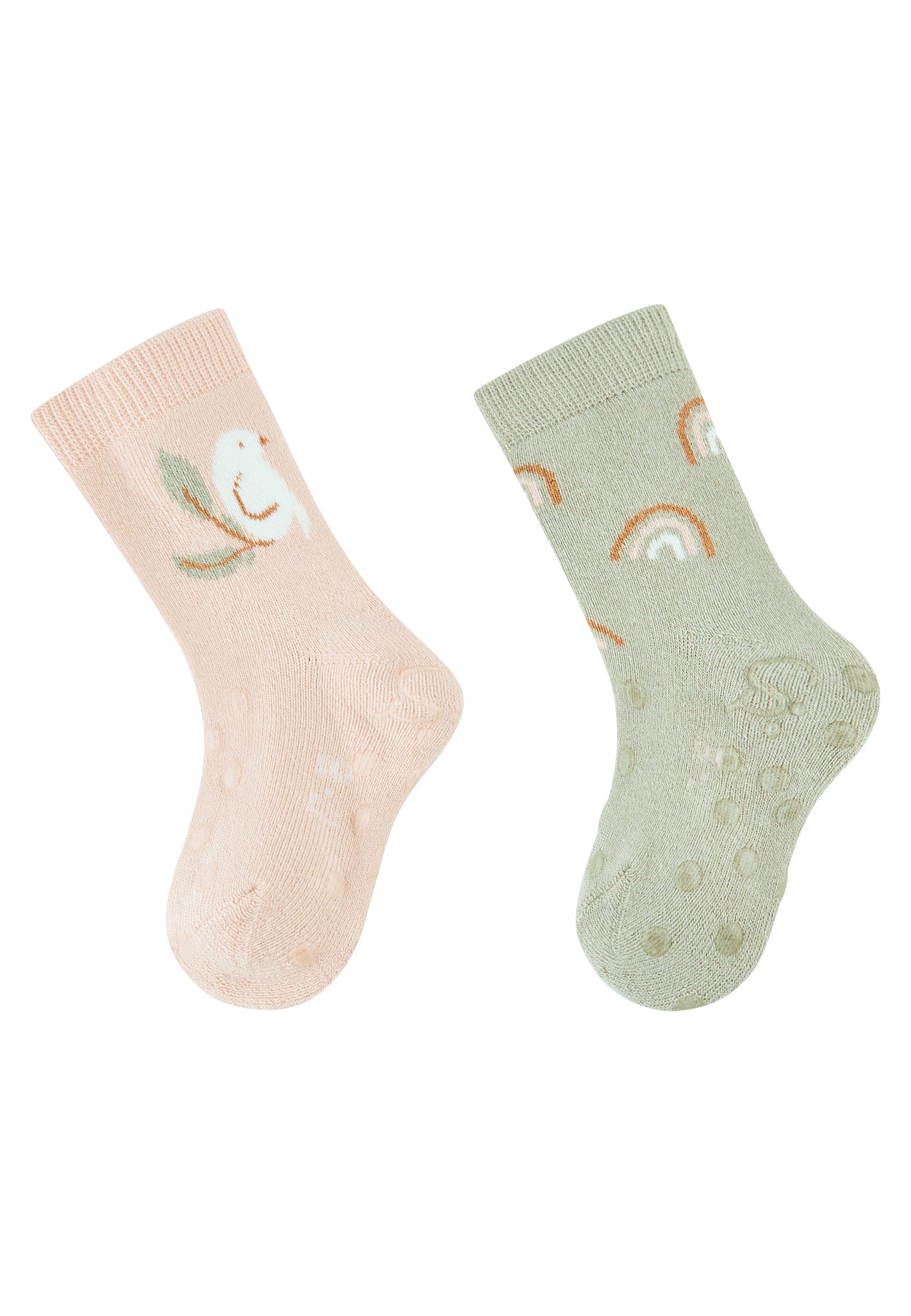 Sterntaler® Basicsocken ABS Krabbelsocken 2er-Pack Vogel (2-Paar, 2er-Pack)