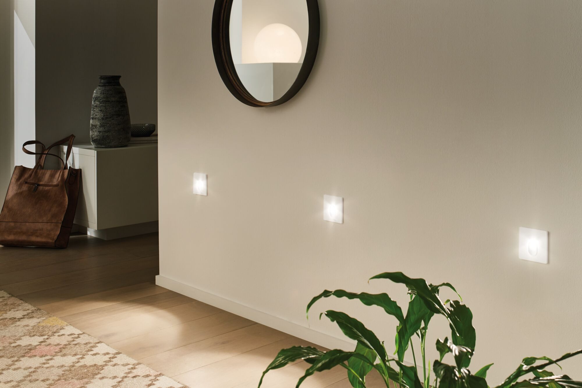 Paulmann LED Wandleuchte Einbauleuchte eckig Weiß 1,7W, LED fest integriert, Warmweiß