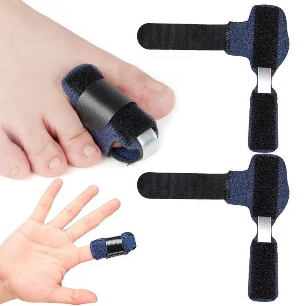 COOL-i ® Fingerbandage Zehenschiene verstellbar,Zehenbandage mit Aluminiumstütze, atmungsaktiv & rutschfest für Alltag & Schuhe