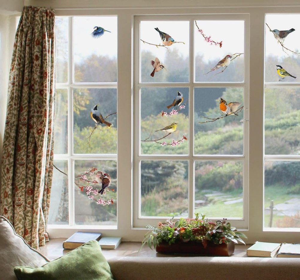 Komar Fensterbild Vögel, 31x31 cm, selbsthaftend