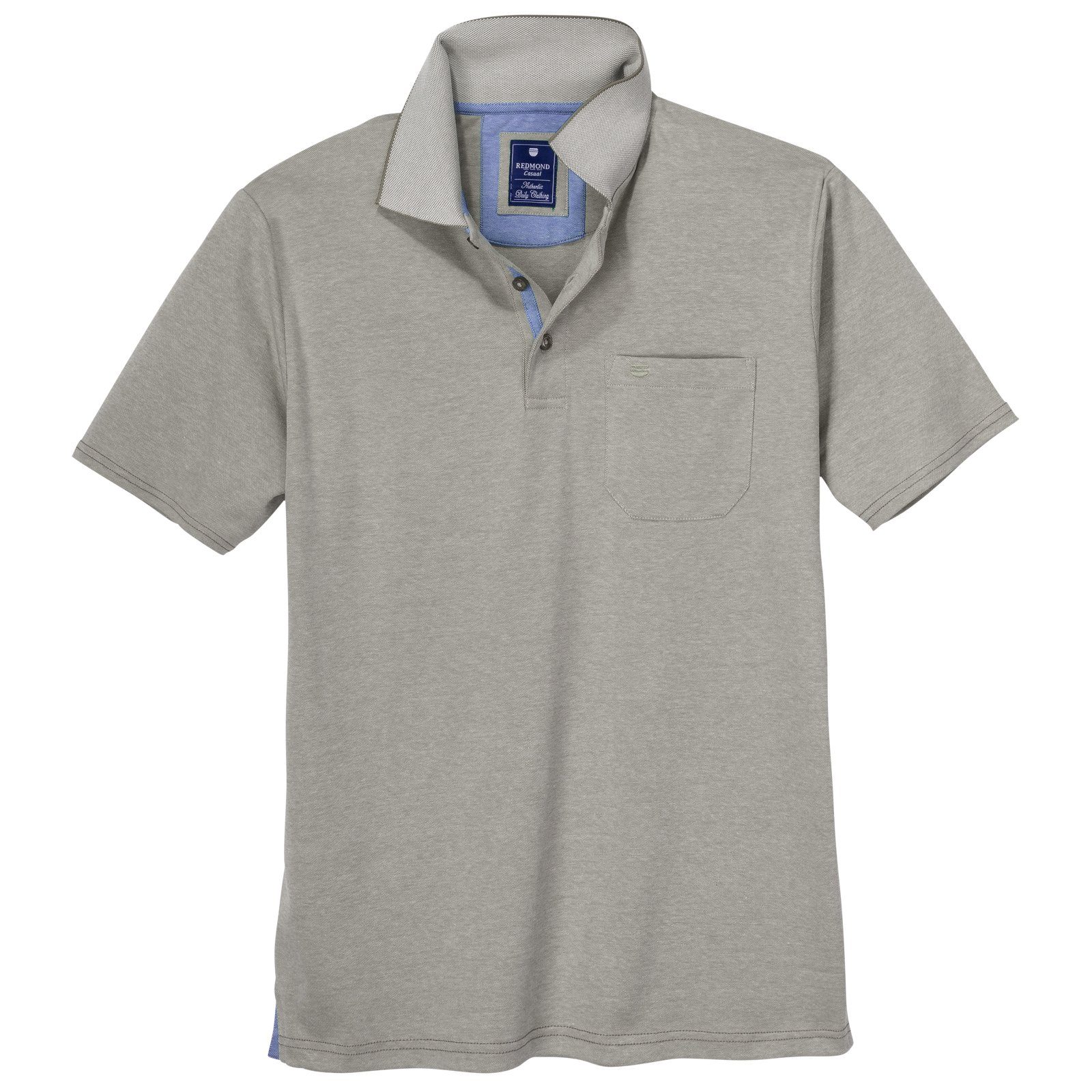 Wear" Redmond braun melange Redmond "Wash & Poloshirt Größen Große Poloshirt