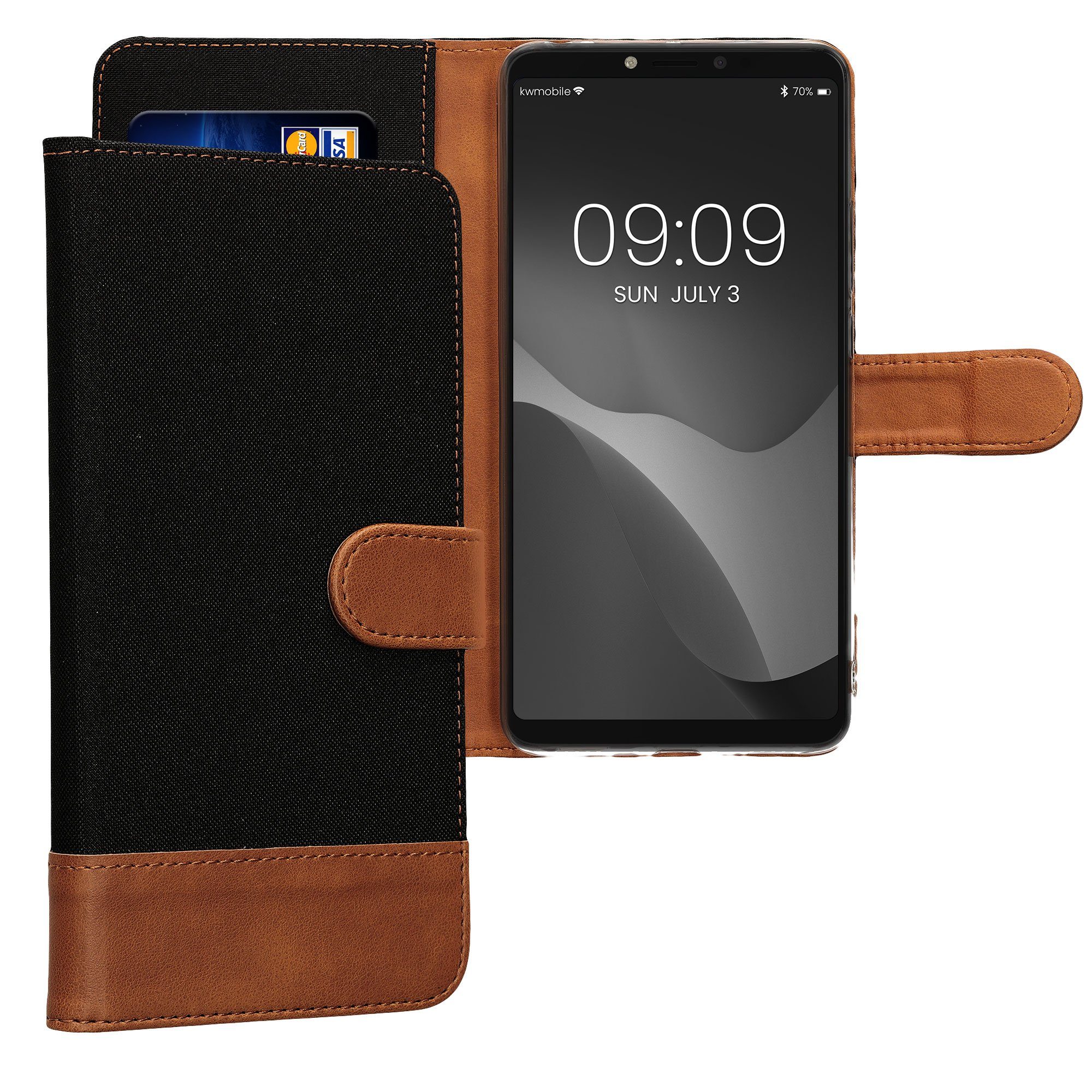 kwmobile Handyhülle Wallet Case für Xiaomi Mi Max 3, Hülle mit Ständer -  Handyhülle Kartenfächer