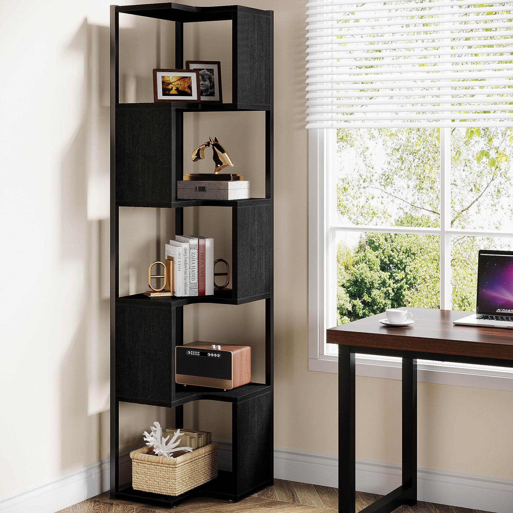 Tribesigns Bücherregal Bücherregal Eck 171 cm günstig online kaufen