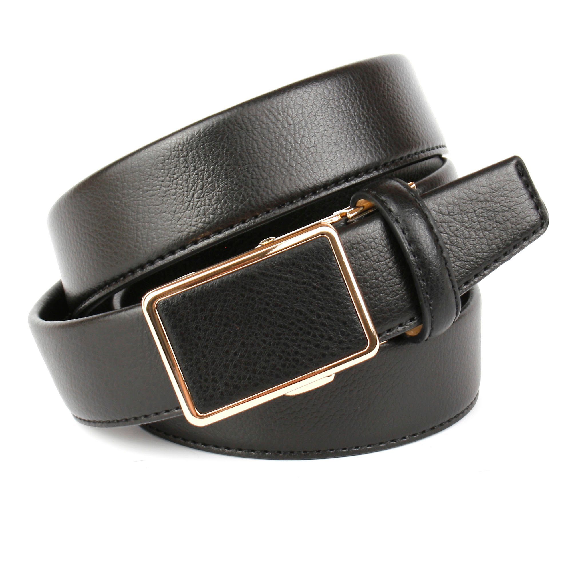 Anthoni Crown Ledergürtel Klassischer Gürtel mit goldfarbener Schließe günstig online kaufen
