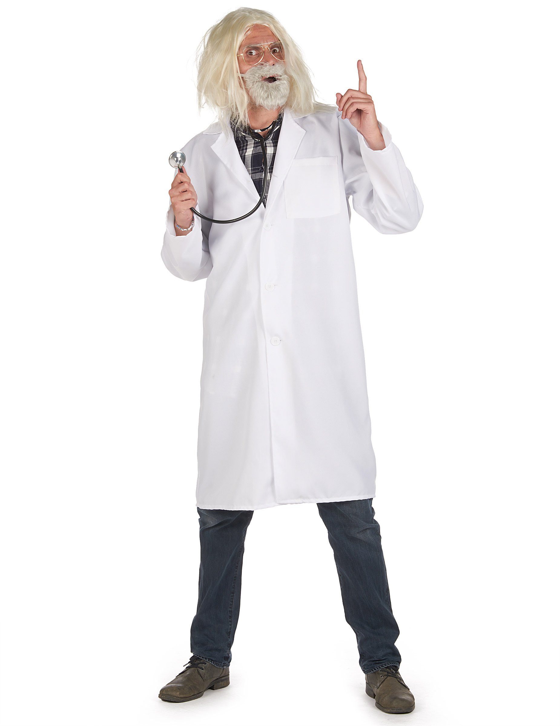 JADEO Kostüm Doktor-Kittel für Herren Faschingskostüm weiss