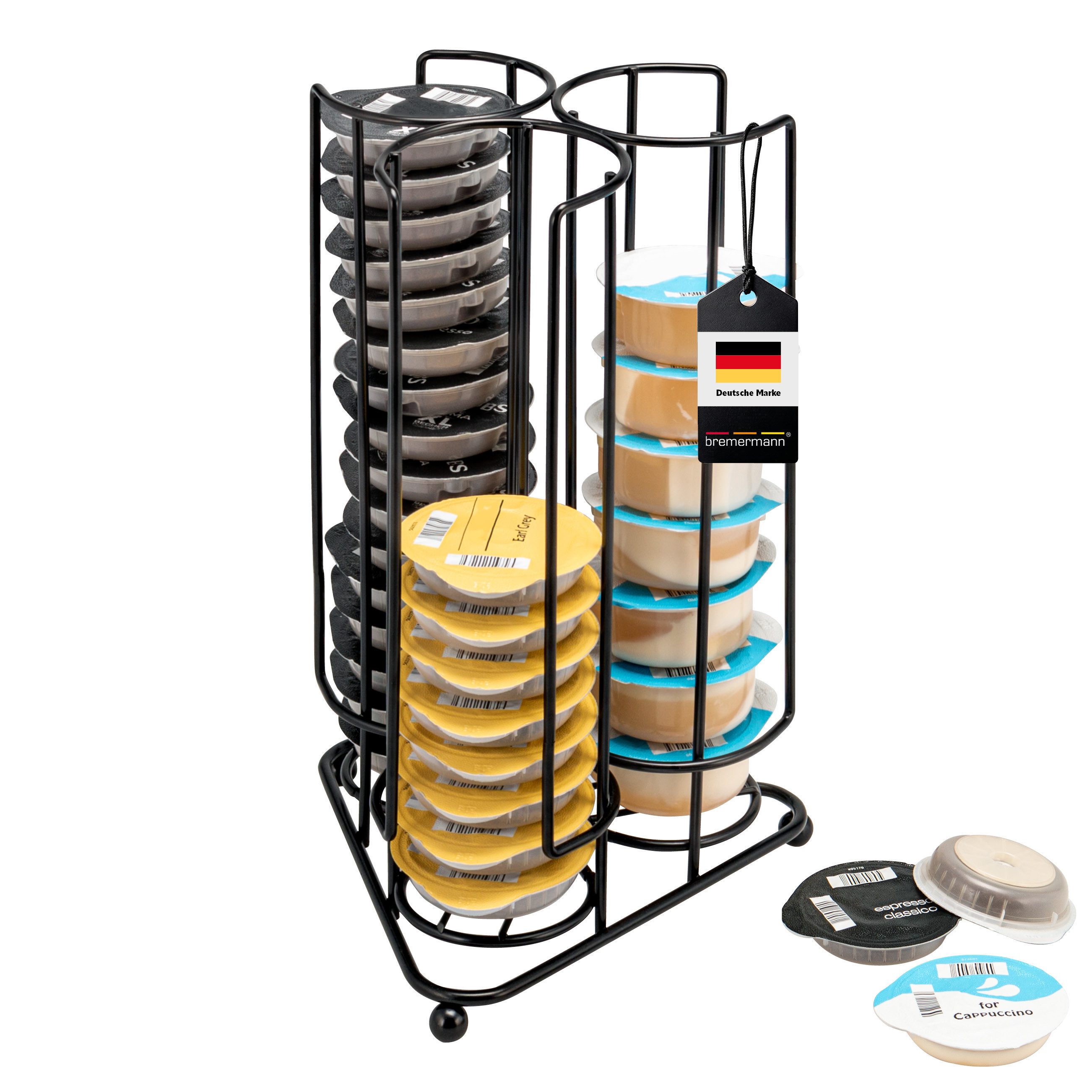 bremermann Kapselspender Kapselständer, Kapselhalter "Tassimo" für bis zu 51 Kapseln, schwarz