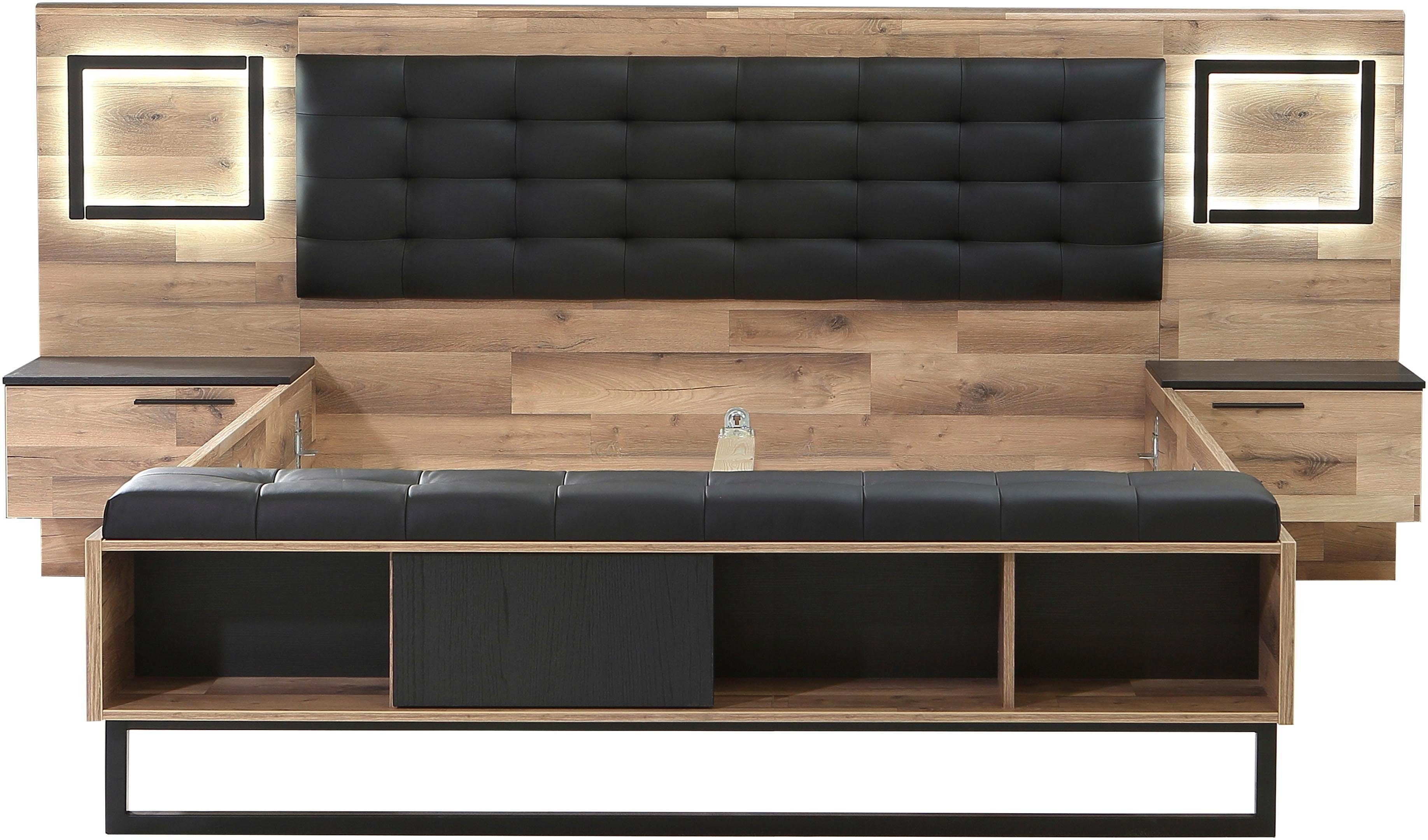 FORTE Bettanlage Sirius Crown, mit LED-Beleuchtung und Polsterkopfteil