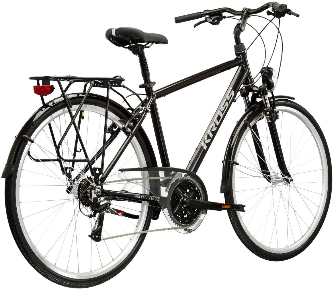 Kross Trekkingrad Trekkingrad Explorer 2.0 schwarz 21 Gänge, 21 Gang Shimano ACERA M3020 Schaltwerk