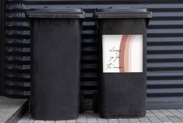MuchoWow Wandsticker Regenbogen - Immer auf den Regenbogen zugehen - Zitate - Text (1 St), Mülleimer-aufkleber, Mülltonne, Sticker, Container, Abfalbehälter