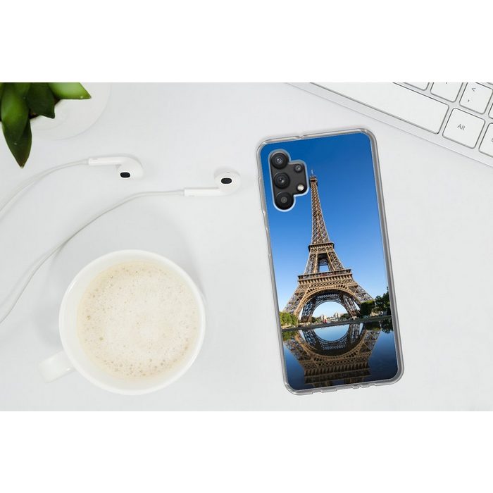 MuchoWow Handyhülle Originalfoto des Eiffelturms in Paris Handyhülle Samsung Galaxy A32 5G Smartphone-Bumper Print Handy UK10176