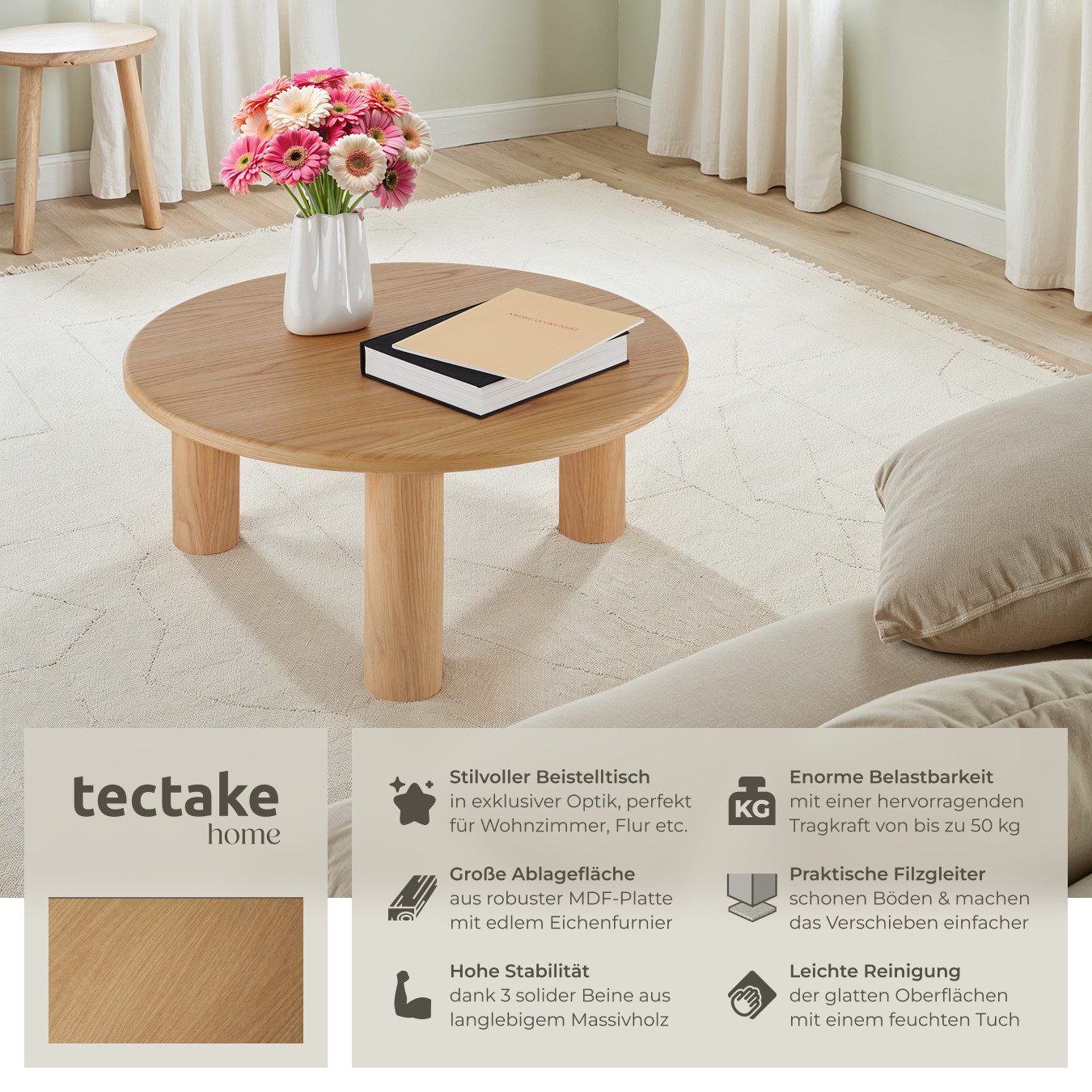 tectake Couchtisch Sofatisch "Sisi", Beine aus günstig online kaufen