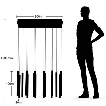 Lucande LED-Hängeleuchte Stoika, dimmbar, LED-Leuchtmittel fest verbaut, warmweiß, Modern, Aluminium, Eisen, Acryl, Schwarz, alu, kaffeebraun, 16