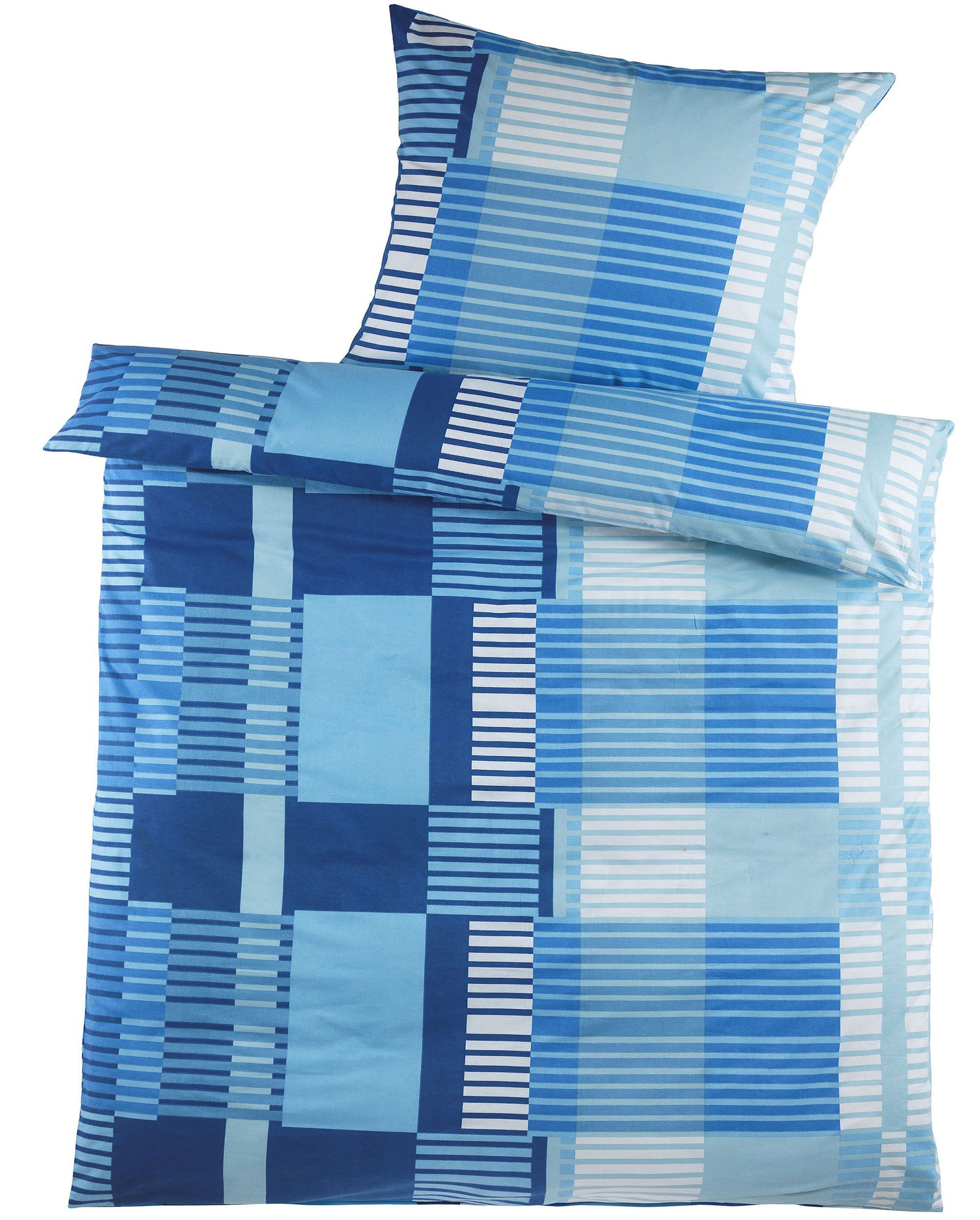 KH-Haushaltshandel Bettwäsche 2-tlg. Biber Winter Bettwäsche blautöne, kari günstig online kaufen