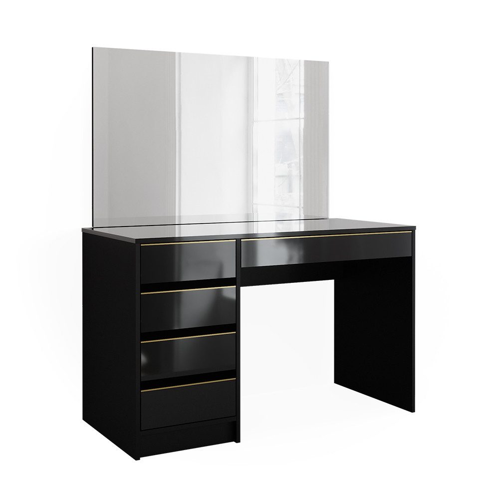 Vicco Schminktisch Sherry, Schwarz/Gold, 120 cm günstig online kaufen