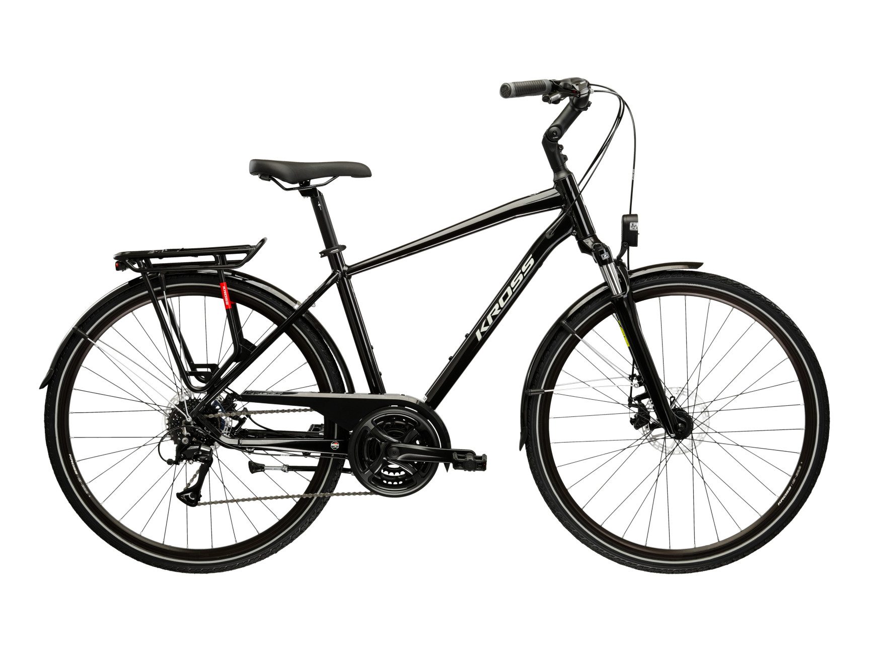 Kross Trekkingrad Herren-Trekkingrad 28" Trans 3.0 Schwarz 24 Gänge Kollektion 2026, 24 Gang Shimano ACERA M3020 Schaltwerk, Kettenschaltung