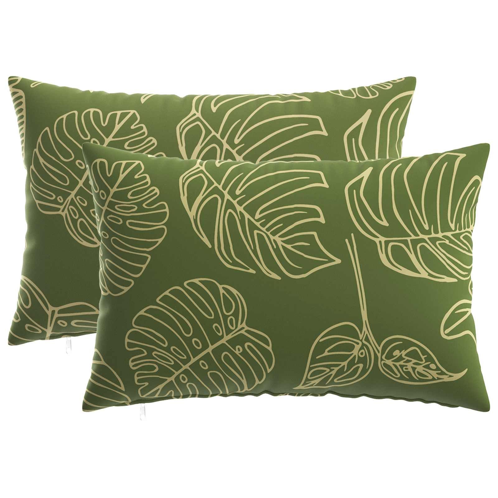 vidaXL Kissenbezug Kissenbezug 2 pcs HEERLEN Blattdesign 30 x 50 cm Polyester, (2 Stück)