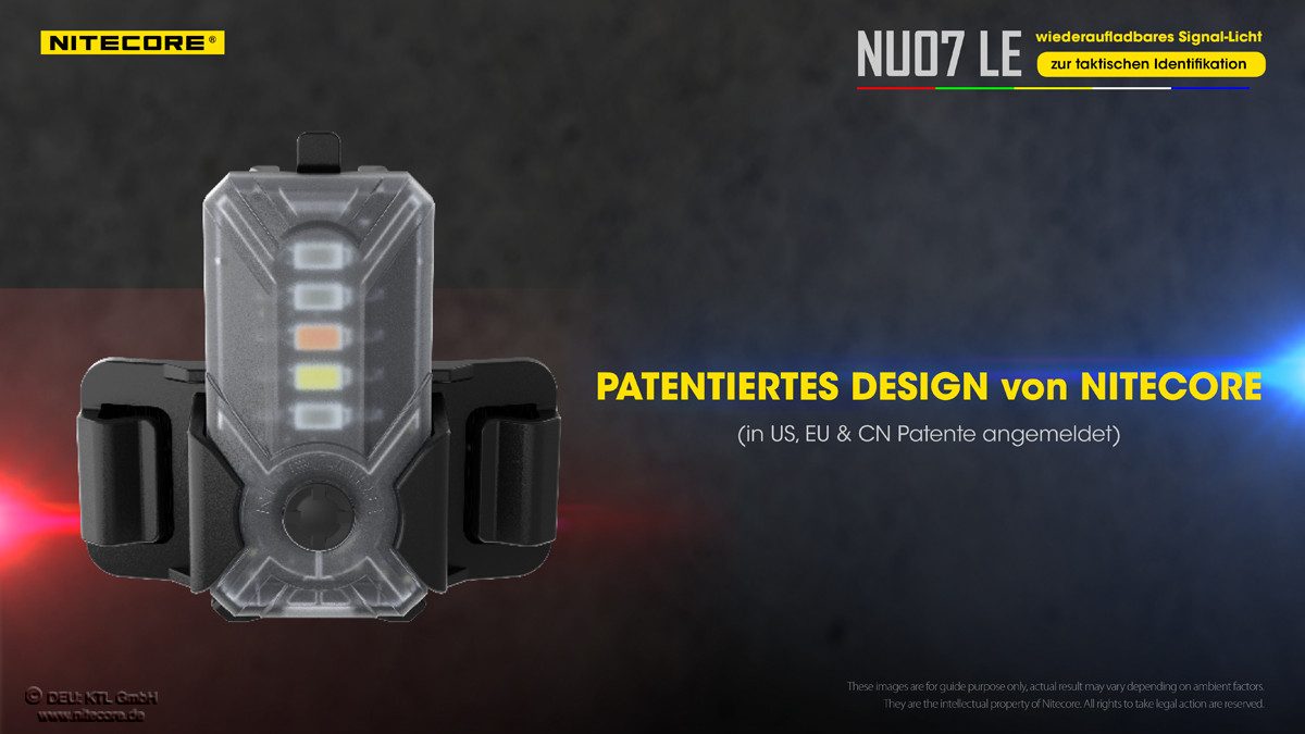 Nitecore LED Stirnlampe NU07LE LED Signallampe mit integrierter Akku aufladbar (1-St)