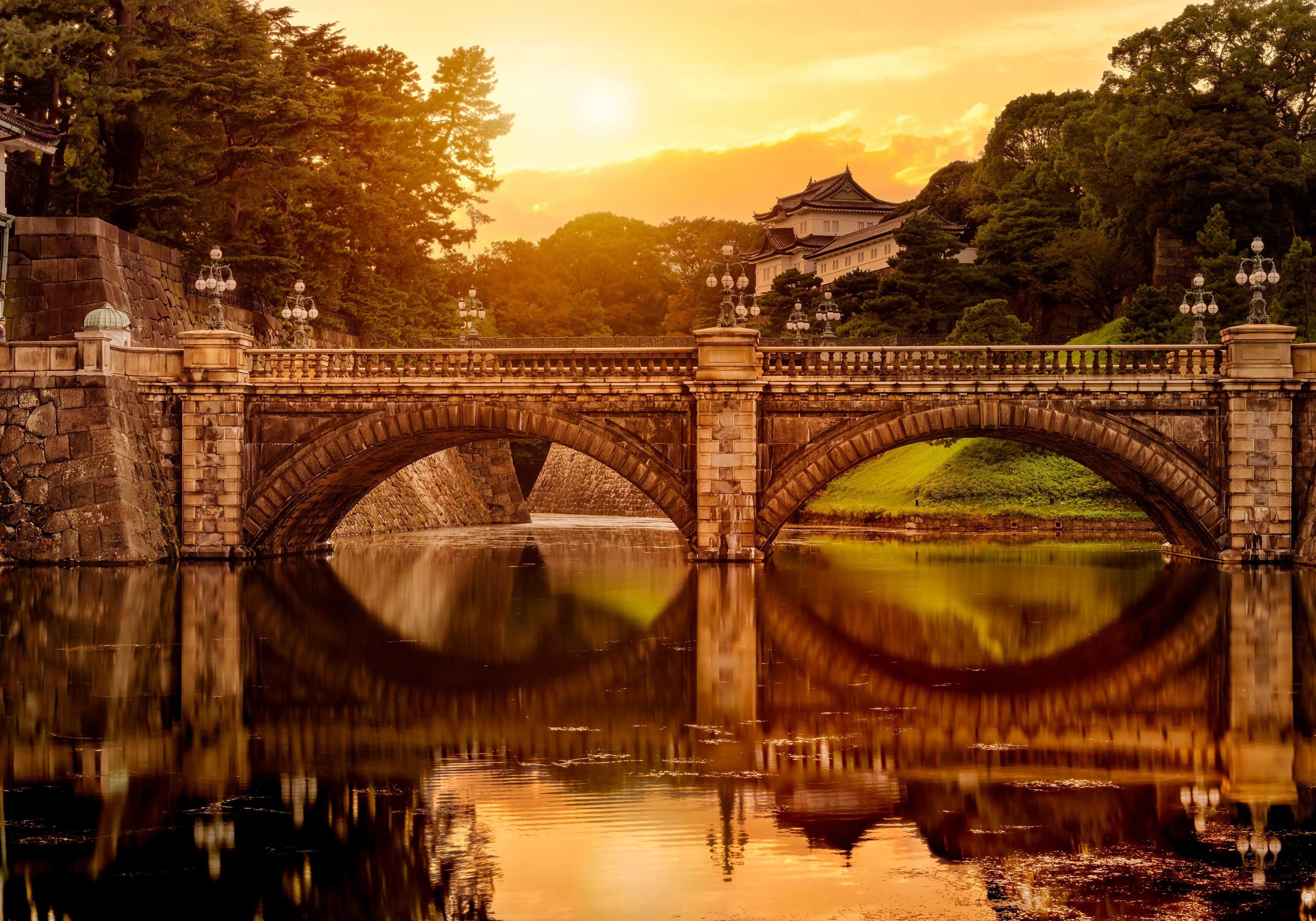 wandmotiv24 Fototapete Japanischer Stil Brücke, glatt, Wandtapete, Motivtapete, matt, Vliestapete
