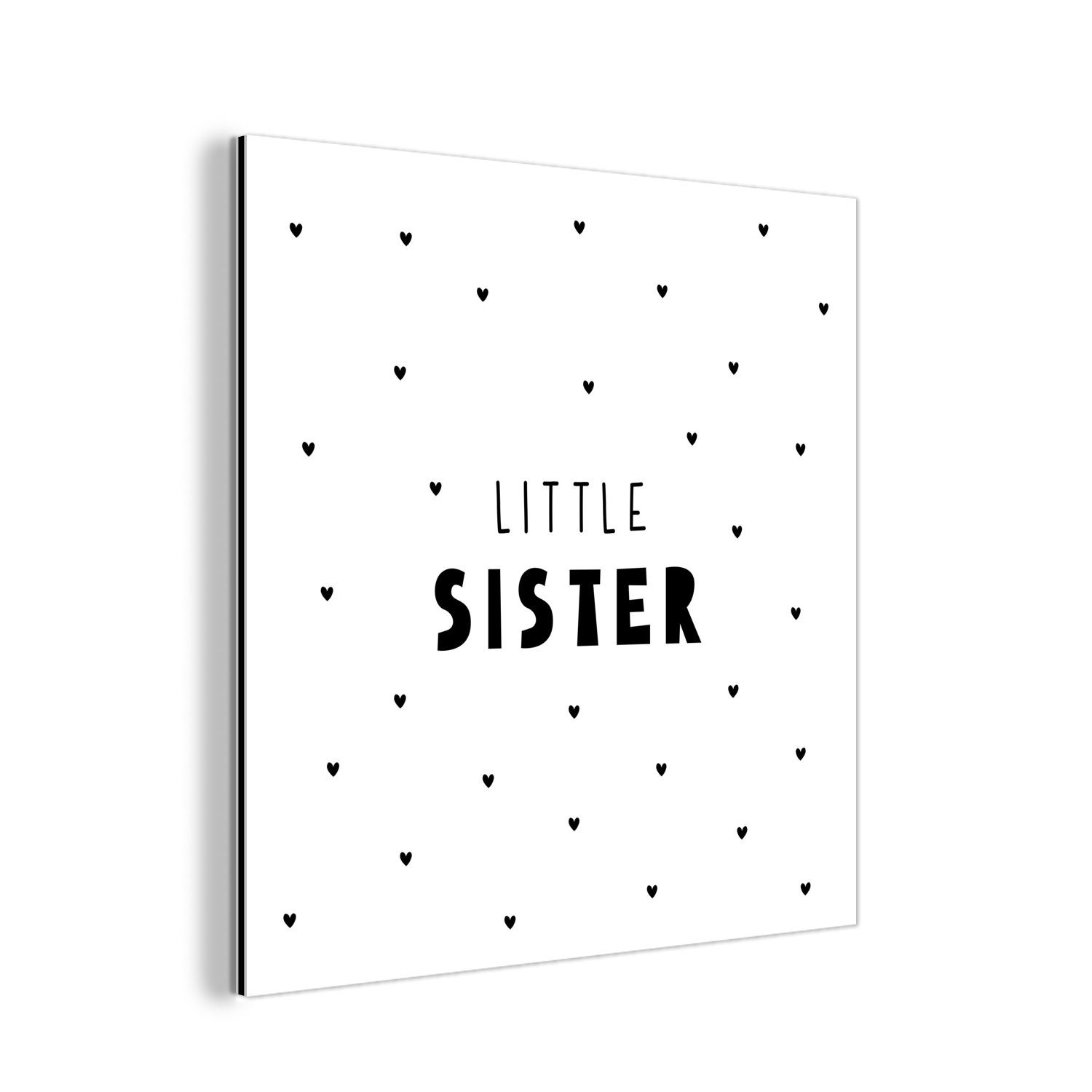 MuchoWow Metallbild Mädchen Kleine Schwester Sprichwörter Zitate