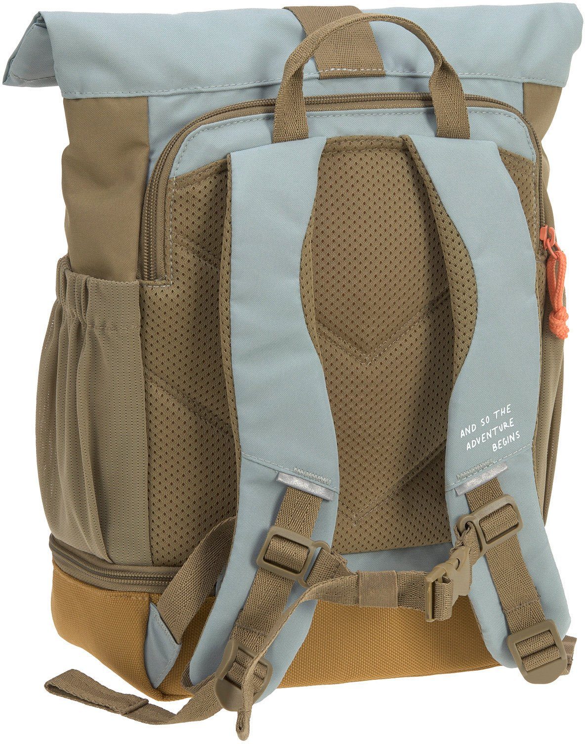 LÄSSIG Kinderrucksack Nature, Mini Rolltop Backpack, Olive, aus recycelten PET-Flaschen