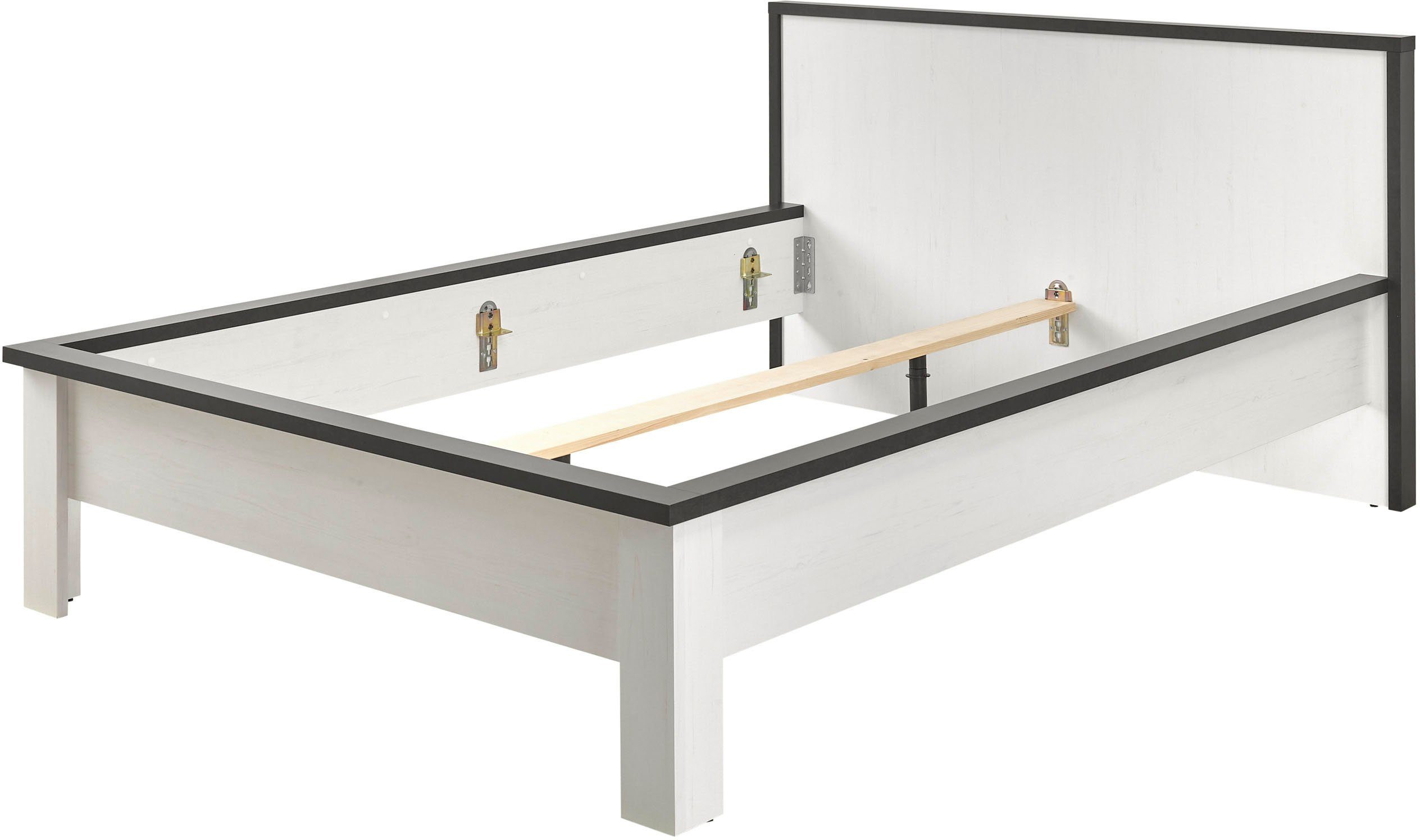 Home affaire Bettanlage SHERWOOD, (3-tlg), Liegefläche Bett 140x200cm, 2 Nachttische mit jeweils 1 Schublade