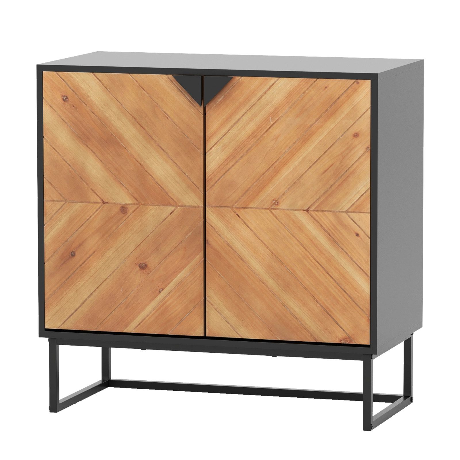 KOMFOTTEU Küchenbuffet Sideboard mit 2 Türen & Metallbeinen, 80 x 40 x 80 c günstig online kaufen