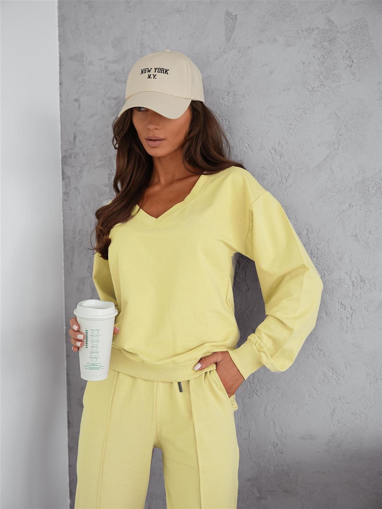 EloModa Jogginganzug Damen Jogginganzug Freizeitanzug mit Sweatshirt Baumwo günstig online kaufen