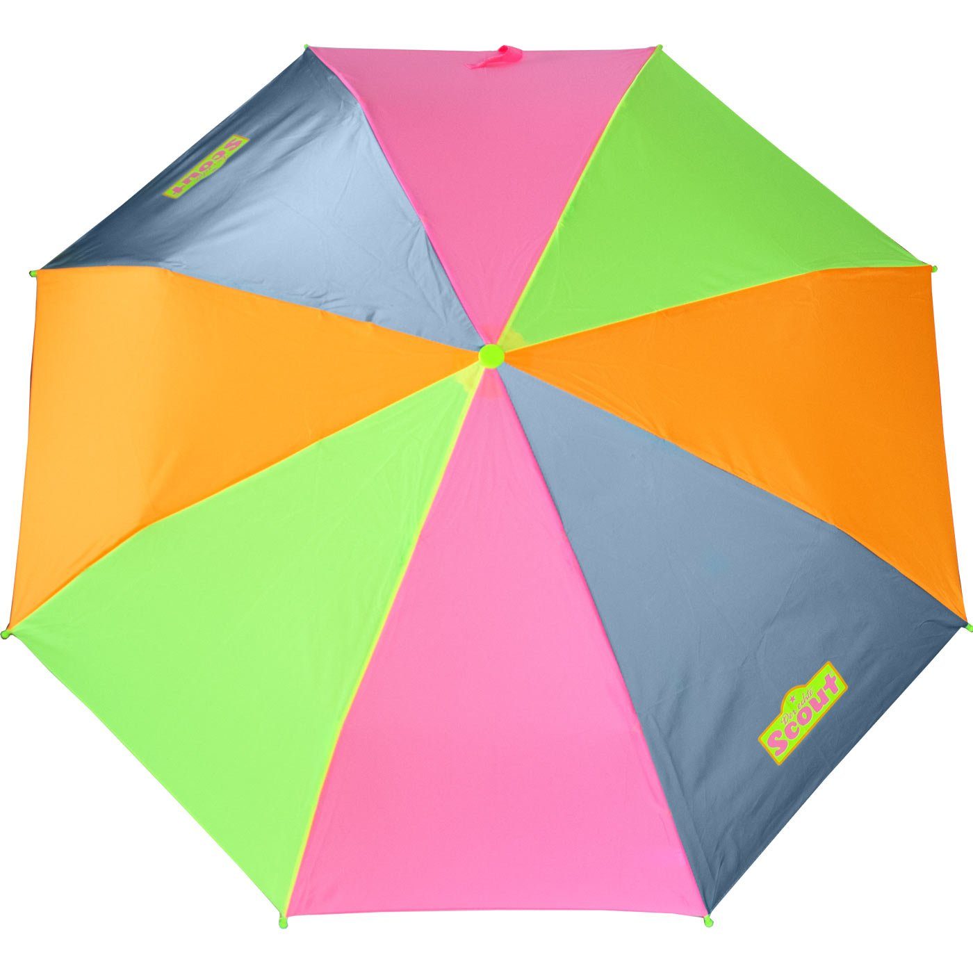 Basic Mini bunt Taschenregenschirm Scout Kinderschirm leicht reflektierend,