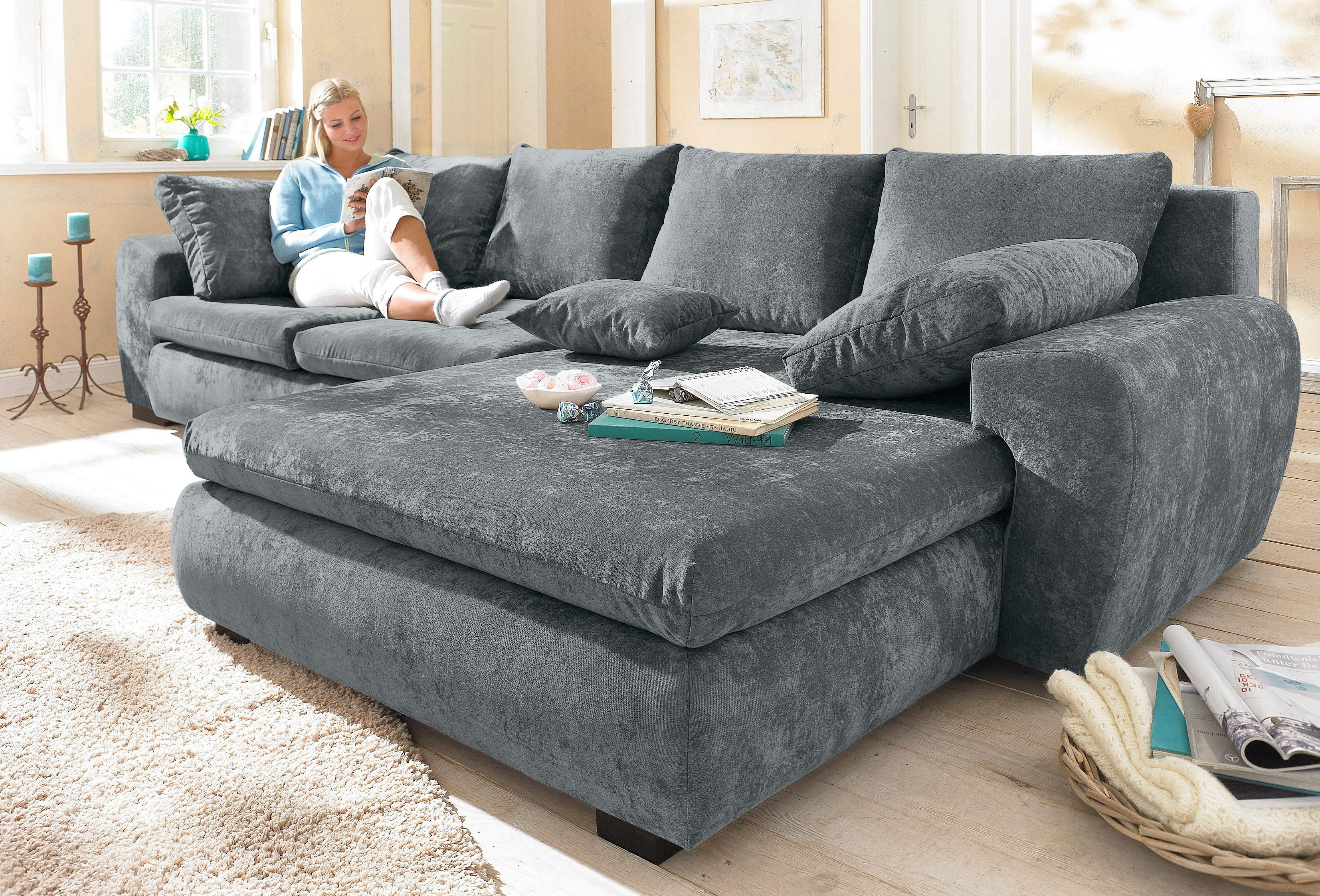 Home affaire Ecksofa "Cara Mia L-Form, B: 325 cm" mit 4 Zierkissen, optiona günstig online kaufen