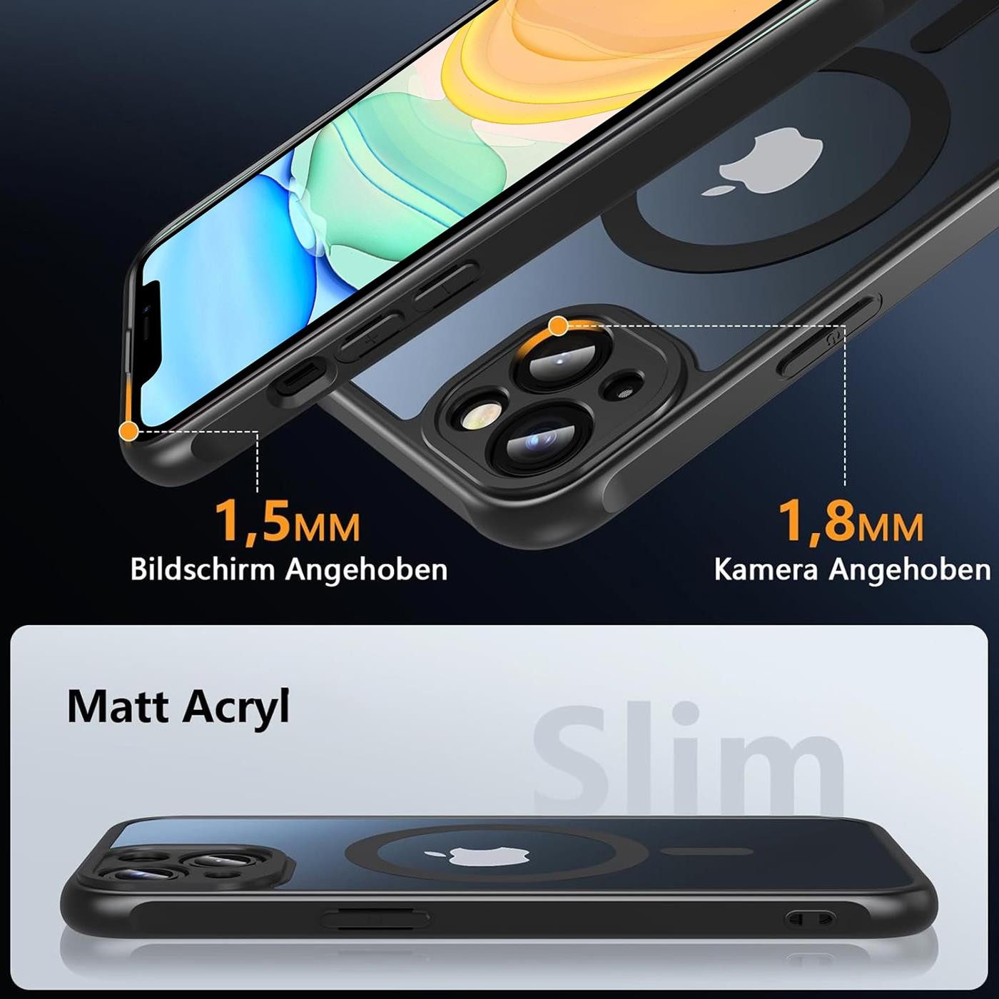 CoolGadget Handyhülle Magnet-Hülle für iPhone 11 Schutzhülle magnetisch 6,1 Zoll, Hülle Matt Stoßfest kompatibel mit Magsafe Zubehör Kameraschutz Case