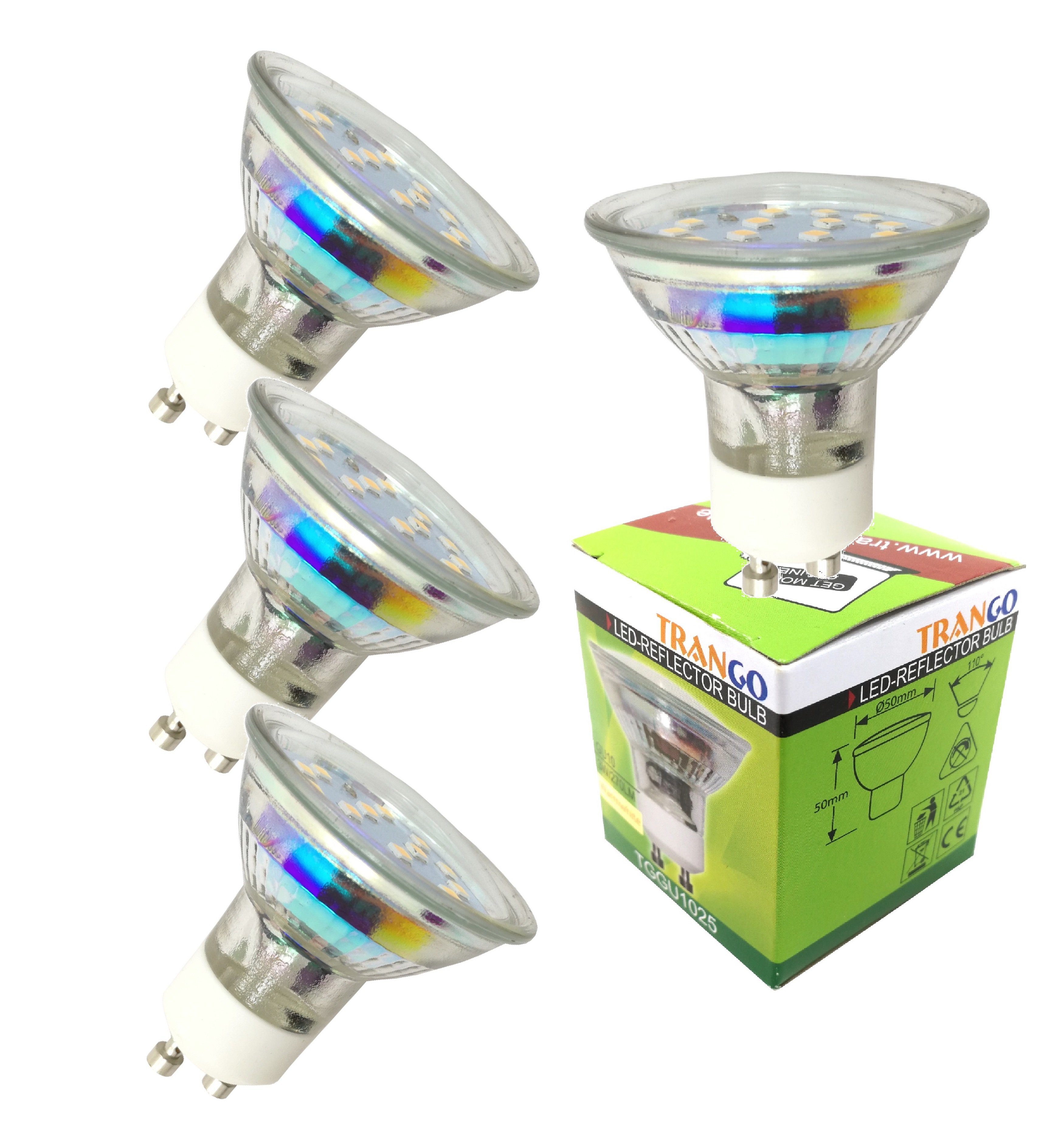 Deckenstrahler, LED 5 Chrom-Optik 2890-048SD und Deckenstrahler, drehbar inkl. schwenkbar Deckenleuchte TRANGO LED *OSCAR* LED warmweiß, Lampe in 3-Stufen GU10 W Wohnzimmer Deckenlampe, 4-flammig Leuchtmittel dimmbaren Deckenspots, 4x