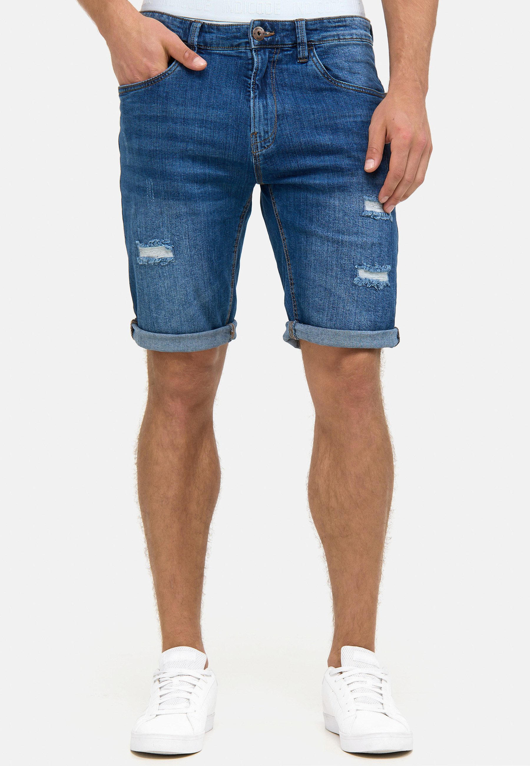 INDICODE Jeansshorts Herren Caden Jeans Shorts Herrenshorts mit 5 Taschen, Denimstyle