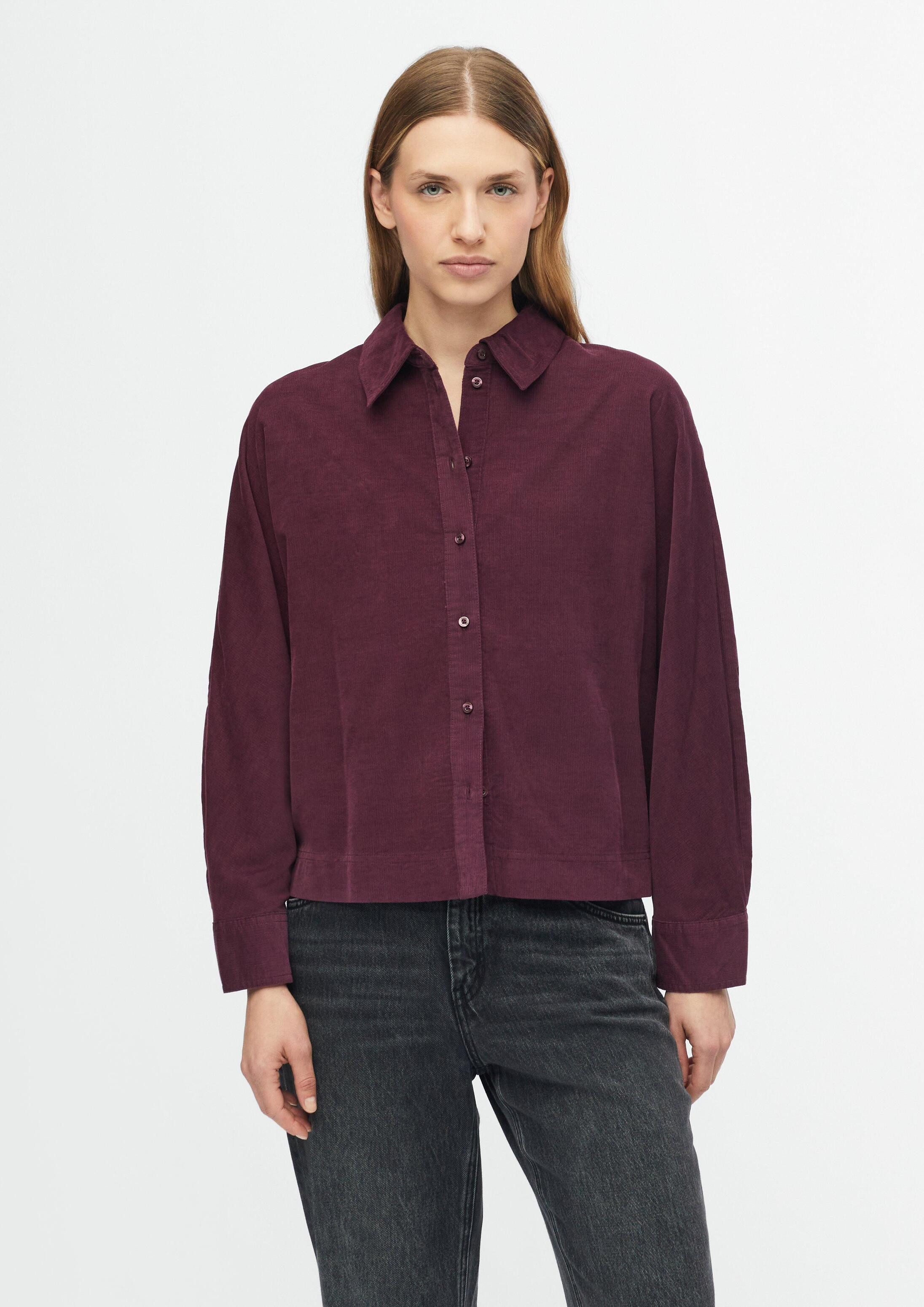 s.Oliver Langarmbluse Bluse Feincord-Bluse mit Fledermausärmeln im Relaxed Fit