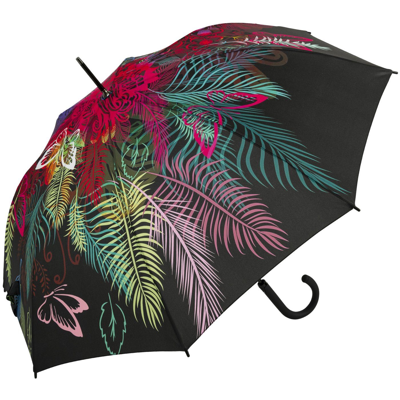Automatik, Langregenschirm mit Damen-Regenschirm stabil und buntem doppler® Blumen-Design groß - mit Daisy