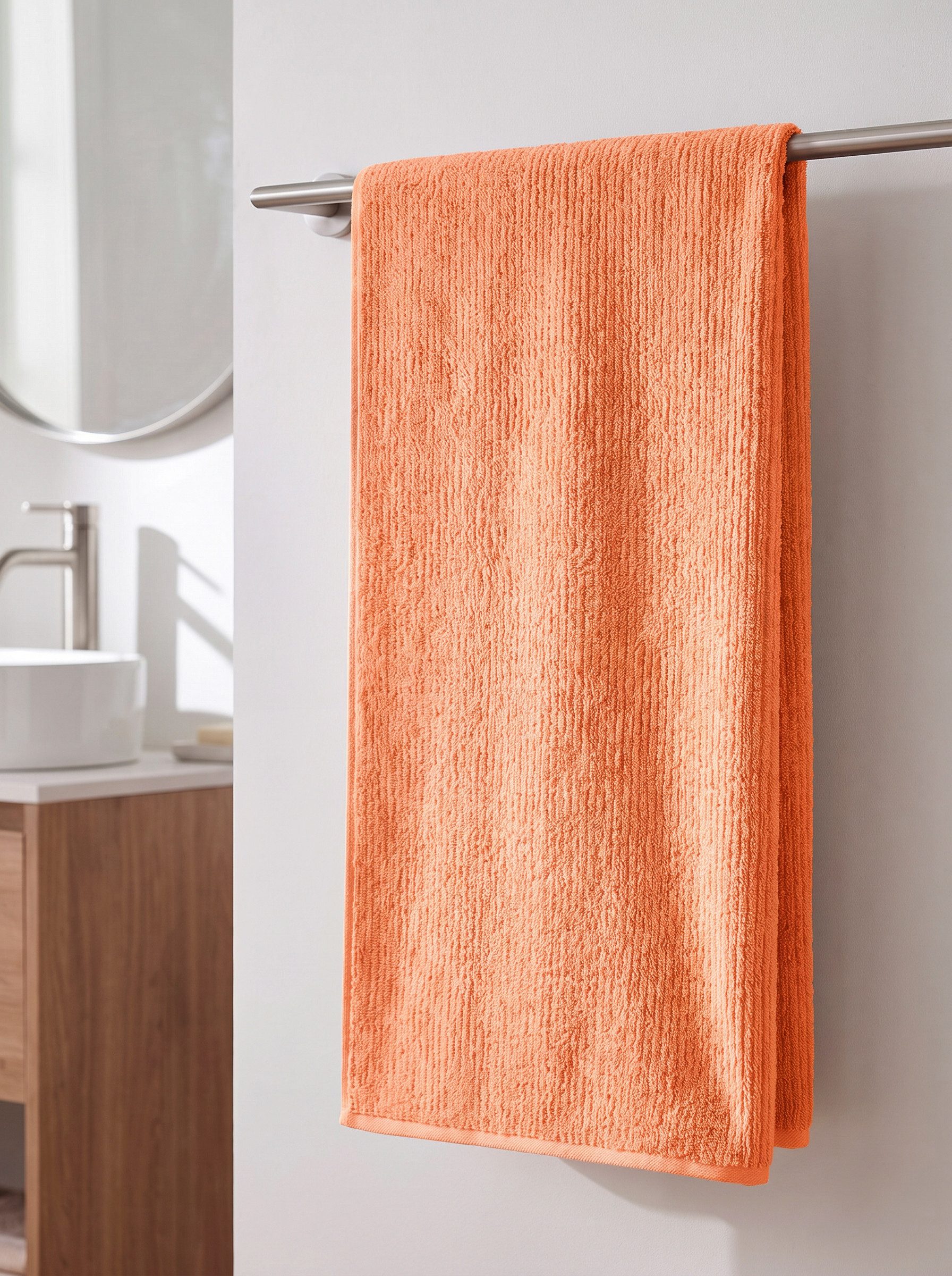 OTTO home Badetuch Riva, 80x150, Premium Handtücher, 500 gr/m², Webfrottier (1-St), Hoch-Tief-Struktur, Streifen, weich, 5 Jahre Garantie