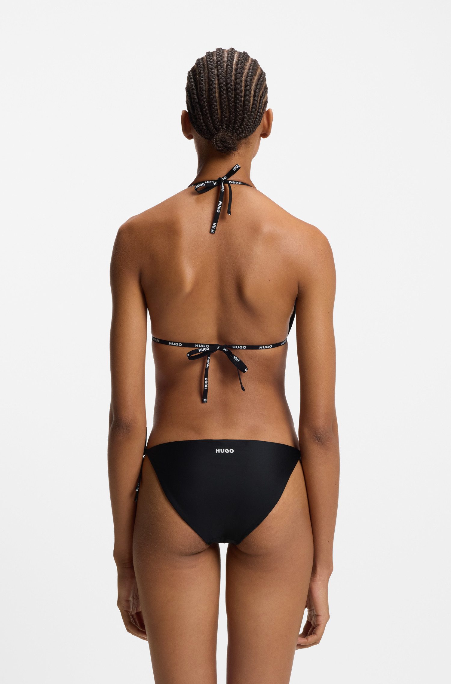 HUGO Triangel-Bikini-Top Pure, mit Logobändern, herausnehmbare Polster