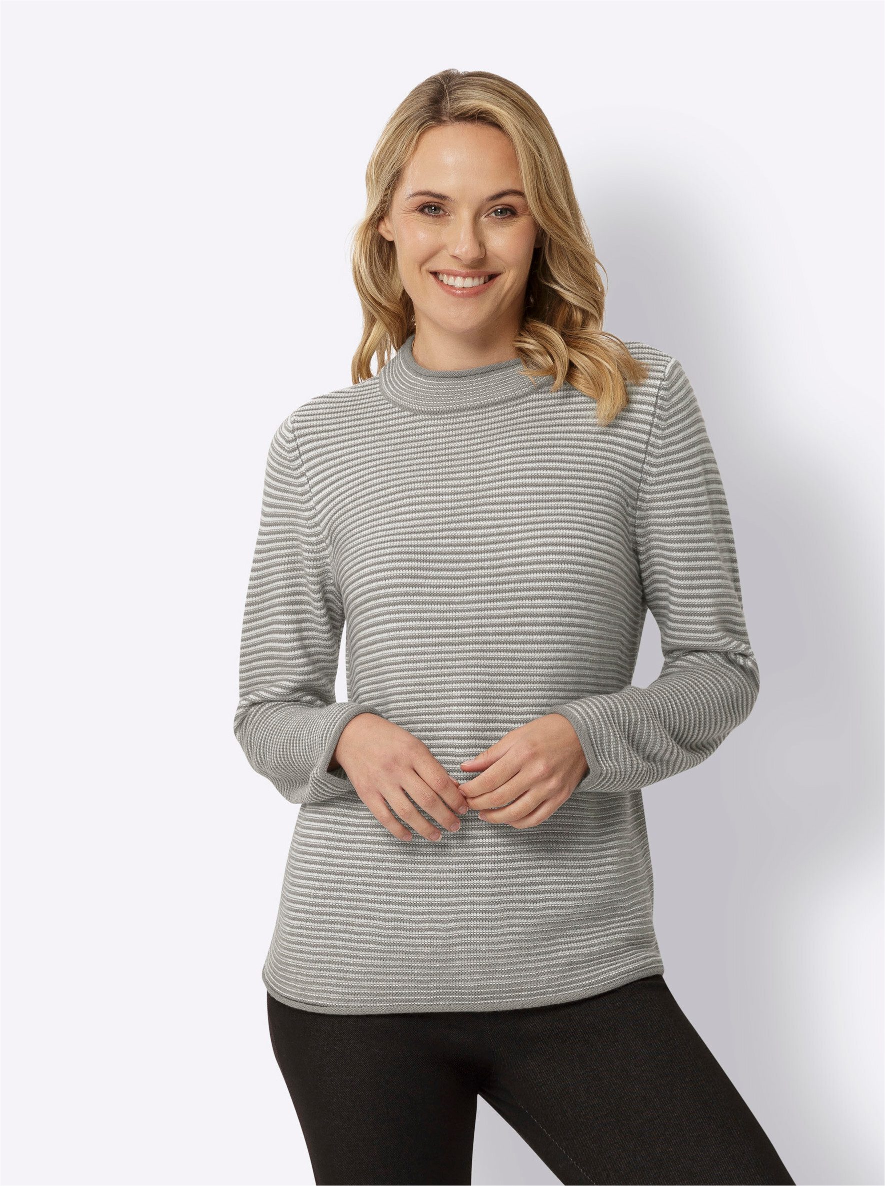 Sieh an! Strickpullover Stehkragenpullover günstig online kaufen