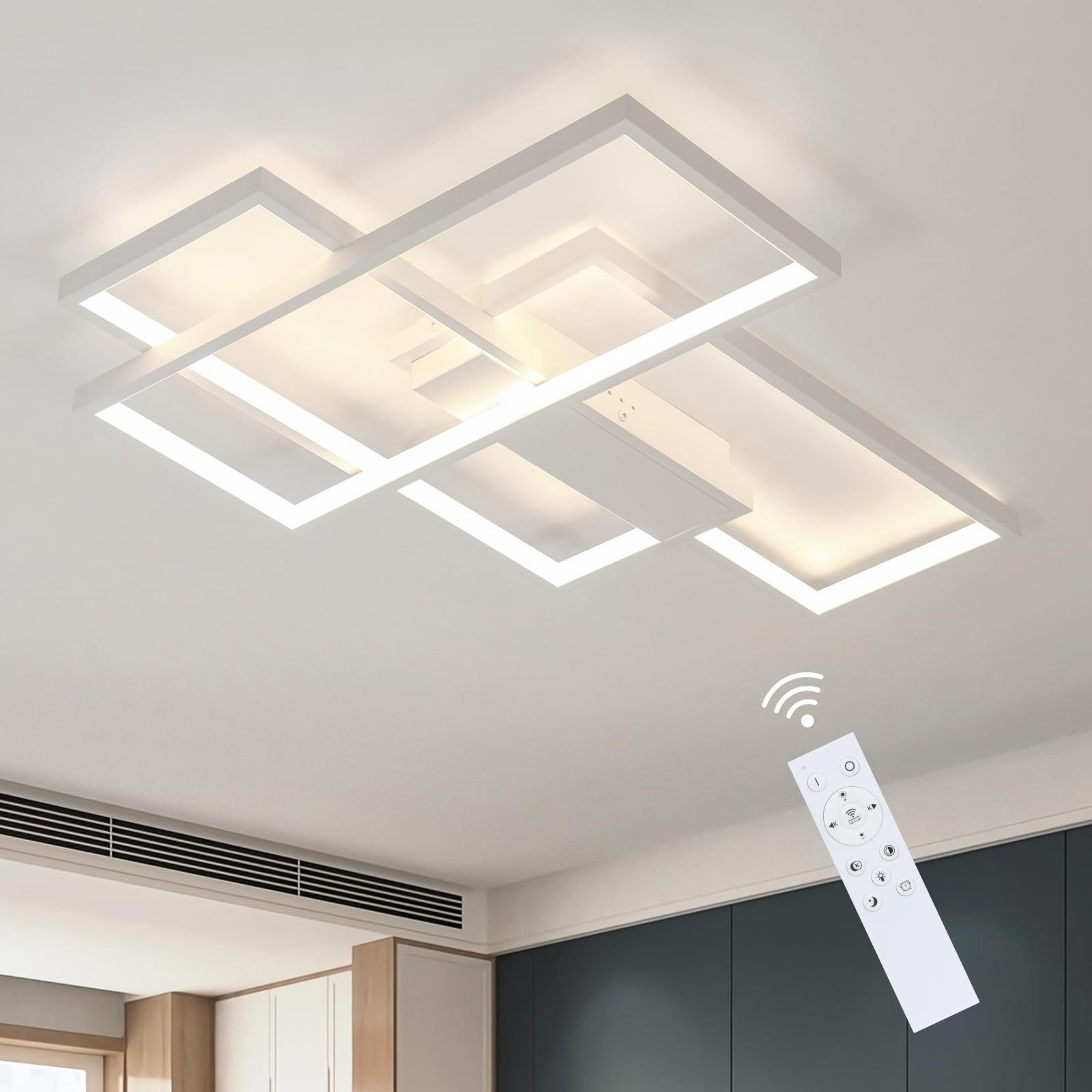 Nettlife LED Deckenleuchte Wohnzimmer Dimmbar Weiß günstig online kaufen