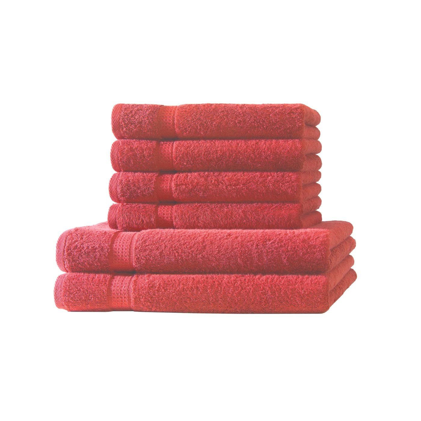 Handtuch Uni Baumwolle, Bordüre soma mit (1-St) Handtuchset, 100% Handtücher Frotteeware Baumwolle