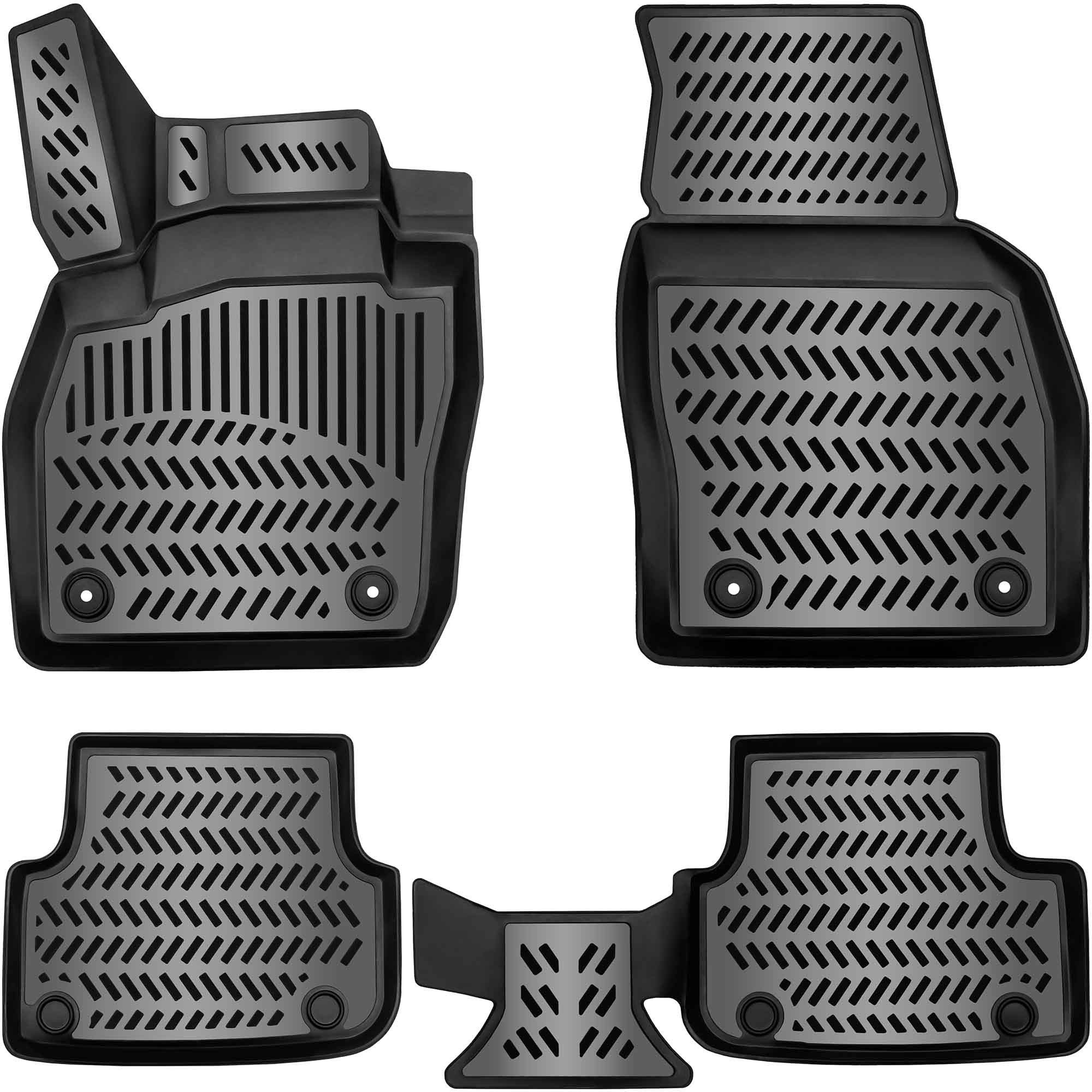 ELMASLINE Auto-Fußmatten für VW T-CROSS 2018-2026 - 3D Gummimatten - Geruchlos, für VW T-Cross - Extra hoher Rand für mehr Schutz