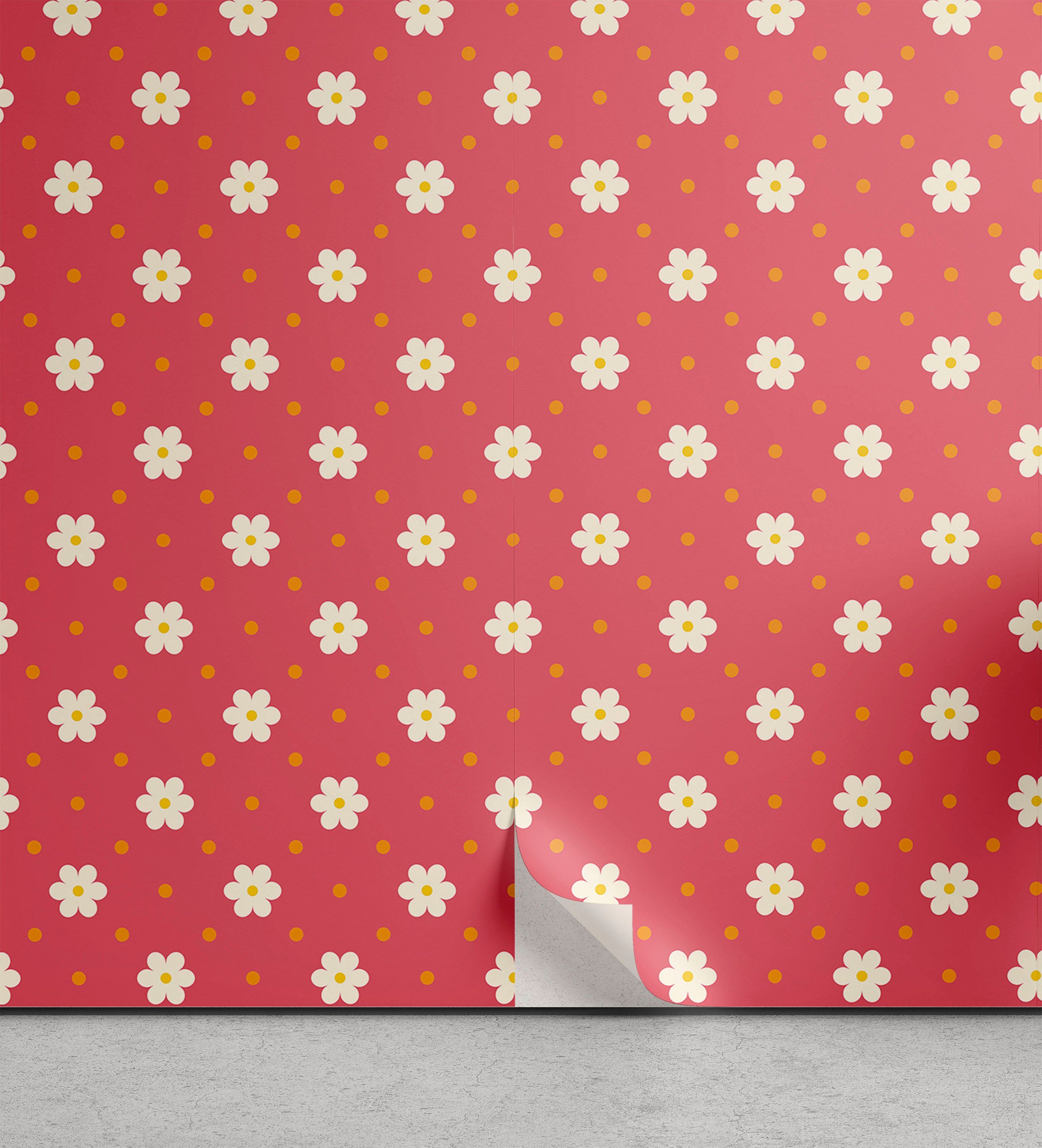 Abakuhaus Vinyltapete selbstklebendes Wohnzimmer Küchenakzent, Blumen Muster Daisy