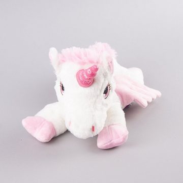 Habibi Plush Wärmekissen Habibi Plush Premium Wärmetier Pegasus Horn weiß rosa Hirse Füllung