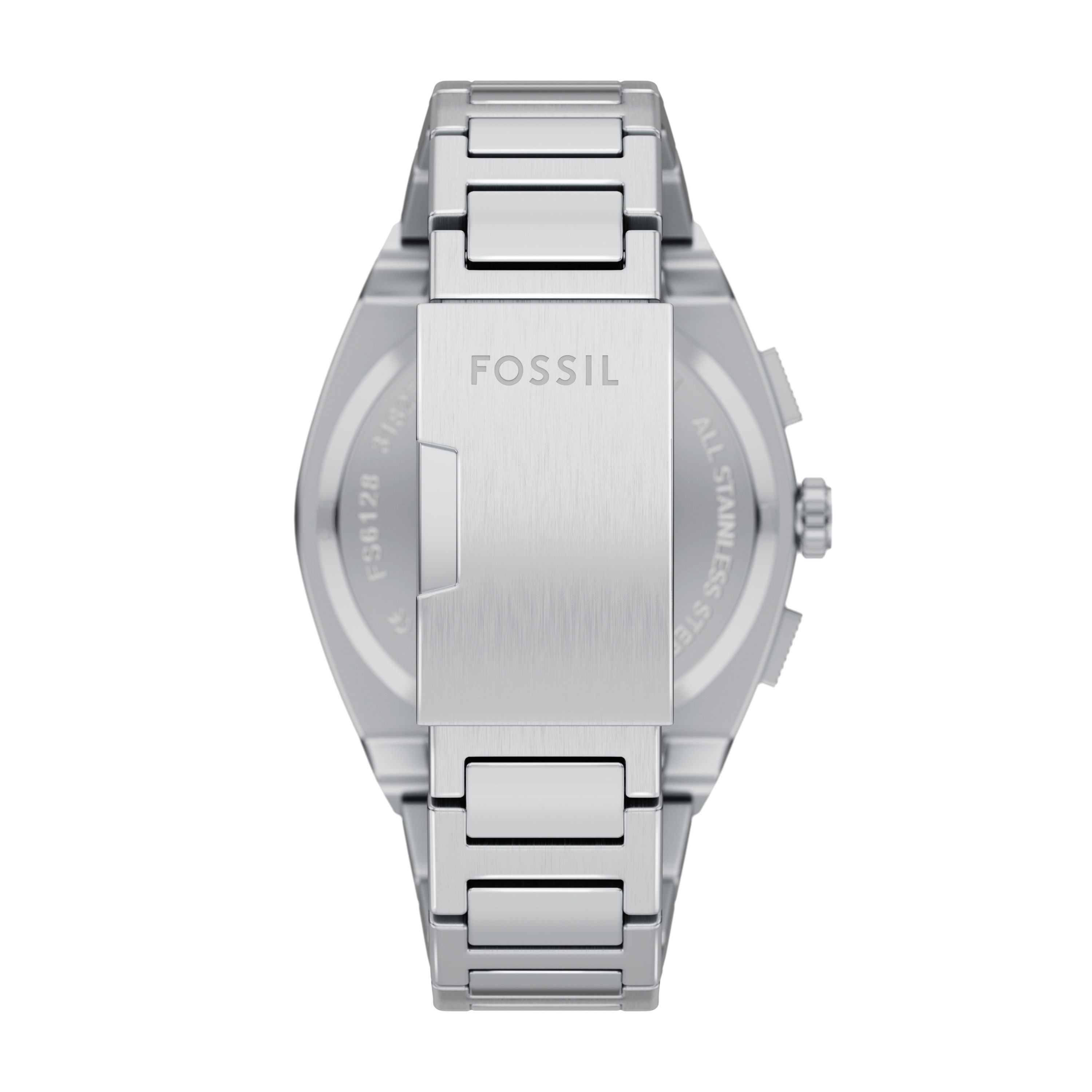 Fossil Chronograph Everett FS6128, Quarzuhr, Armbanduhr, Herrenuhr, Edelstahlarmband, analog