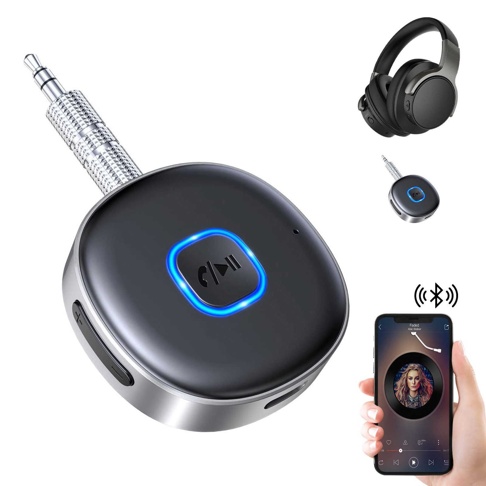 Auto mit AUX Freisprecheinrichtung 5.3 Empfänger für Musikstreaming Bluetooth-Adapter