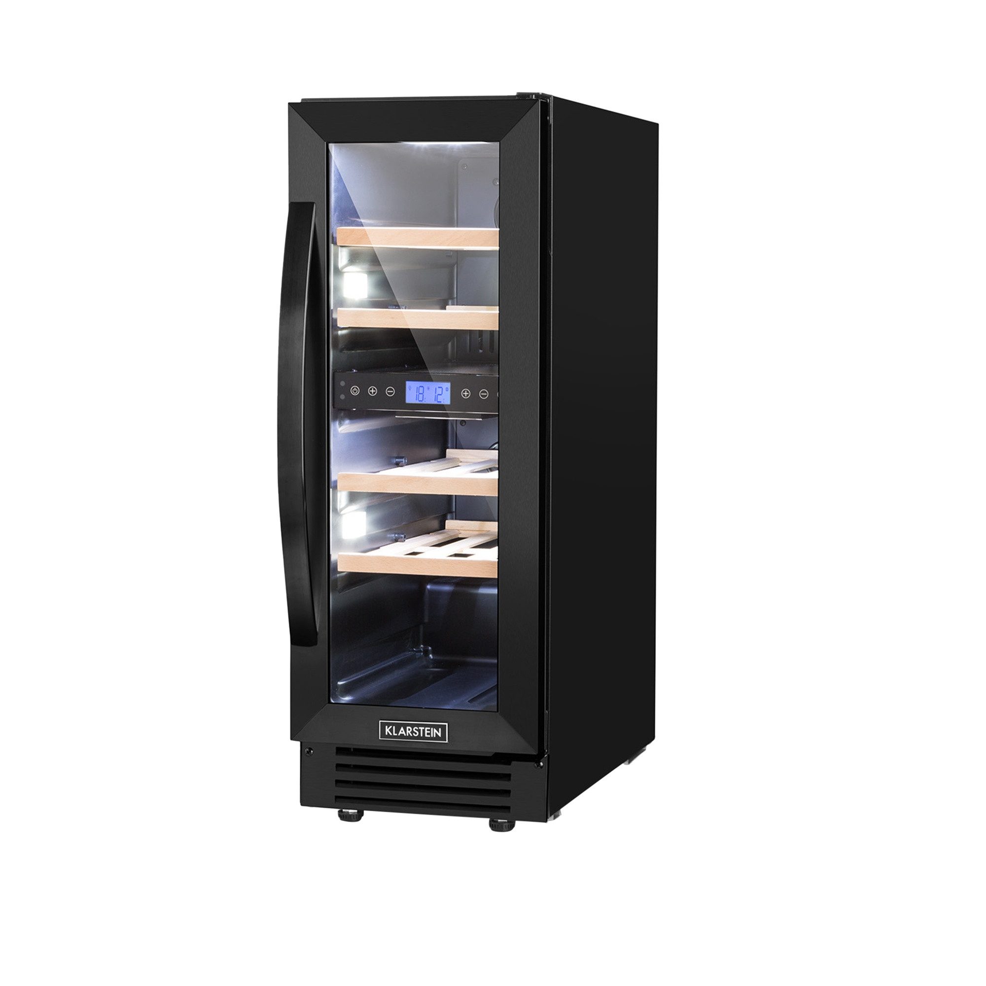 Klarstein Weinkühlschrank Vinovilla 17 Built-in Duo Weinkühlschrank 53 L 17 Fl. 2 Zonen, für 17 Standardflaschen á 0,75l,2 Zonen Wein Flaschenkühlschrank Weintemperierschrank Weinschrank