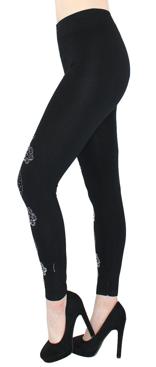 dy_mode Highwaist Leggings Damen Leggings Fitness-Leggings mit Glitzer Stra günstig online kaufen