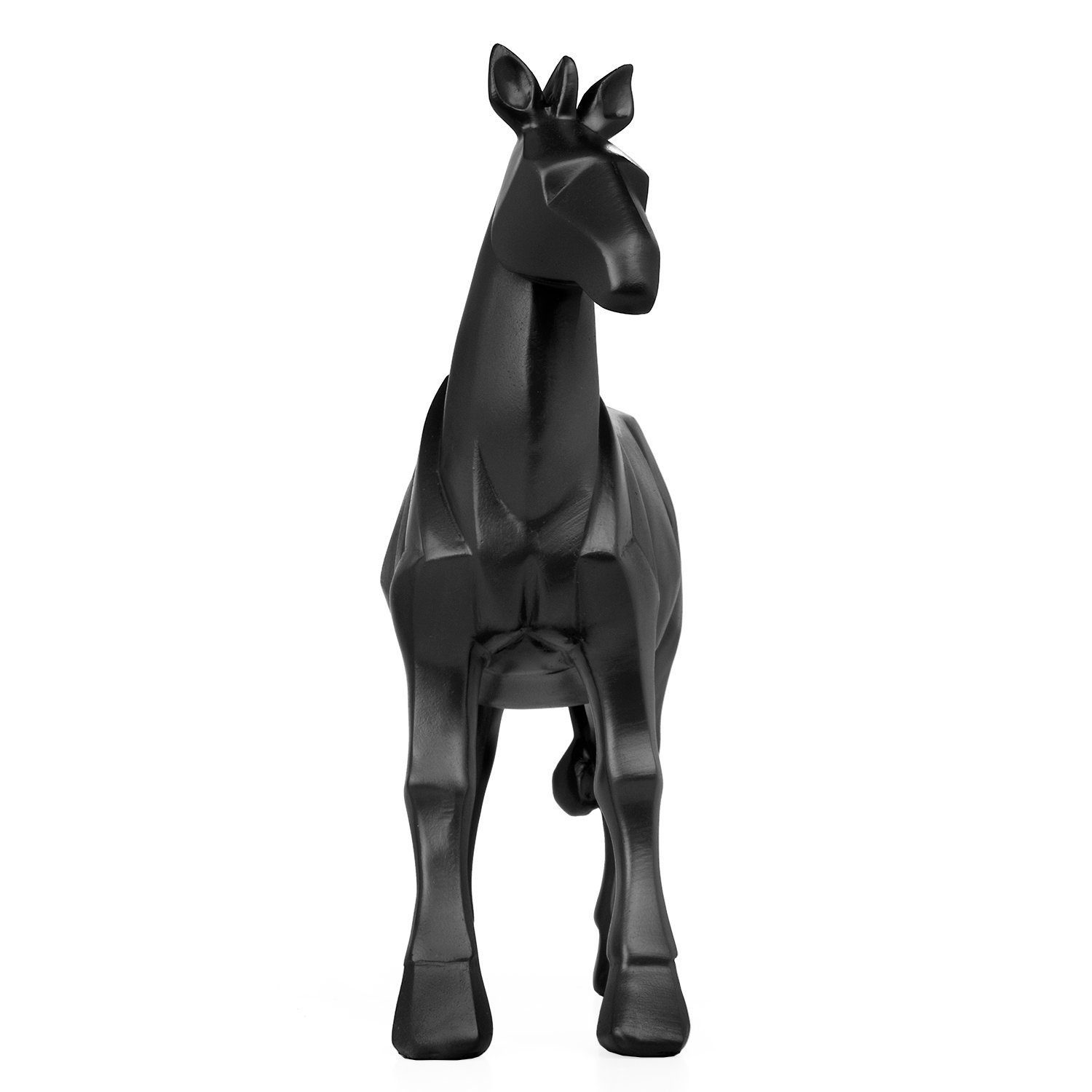 Modern Polyresin Figuren Deko Geometrische Pferd Geschenk Dekofigur TierFigur Moritz Polygonal Skulptur schwarz,