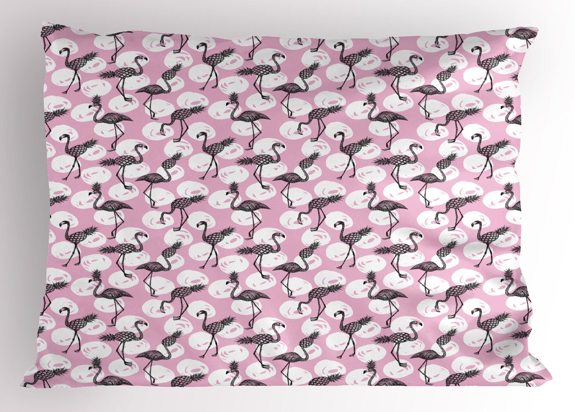 Kissenbezüge Dekorativer Standard King Size Gedruckter Kissenbezug, Abakuhaus (1 Stück), Flamingo Moderne Exotische Vögel