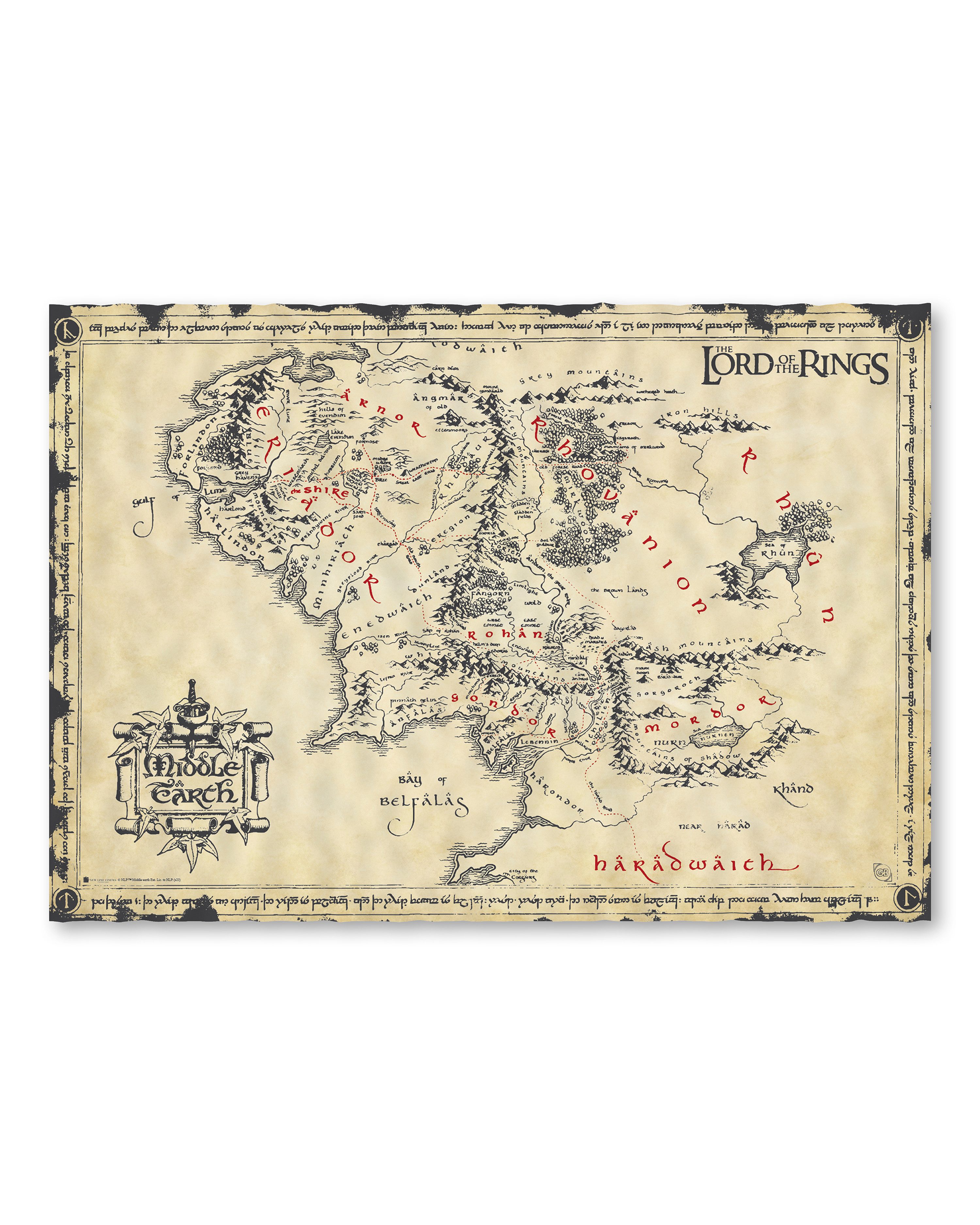 ABYstyle Плакат Herr der Ringe Плакат LOTR Karte von Mittelerde 66 x 46 cm